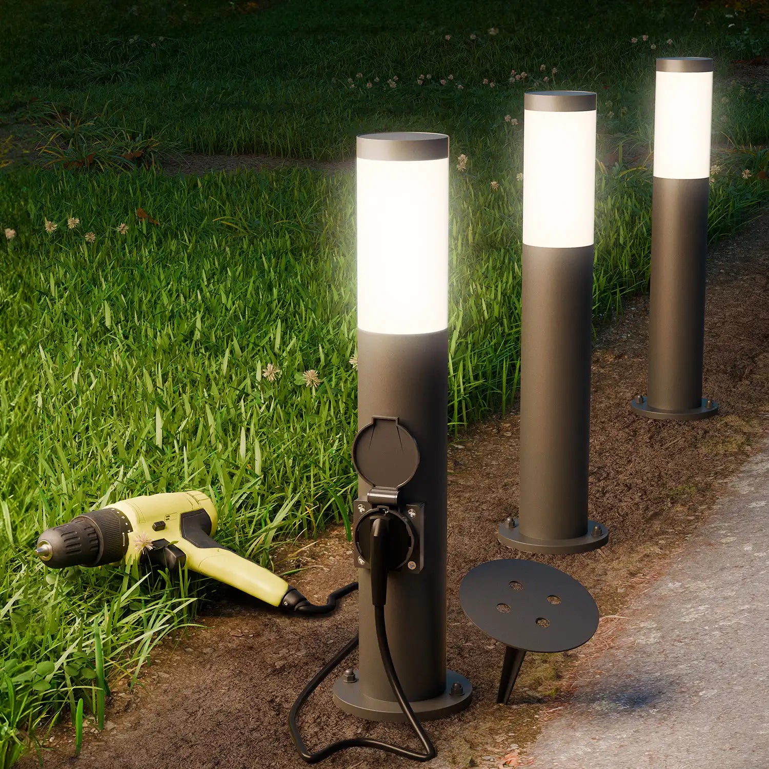 Wegeleuchte PAVO mit Steckdose