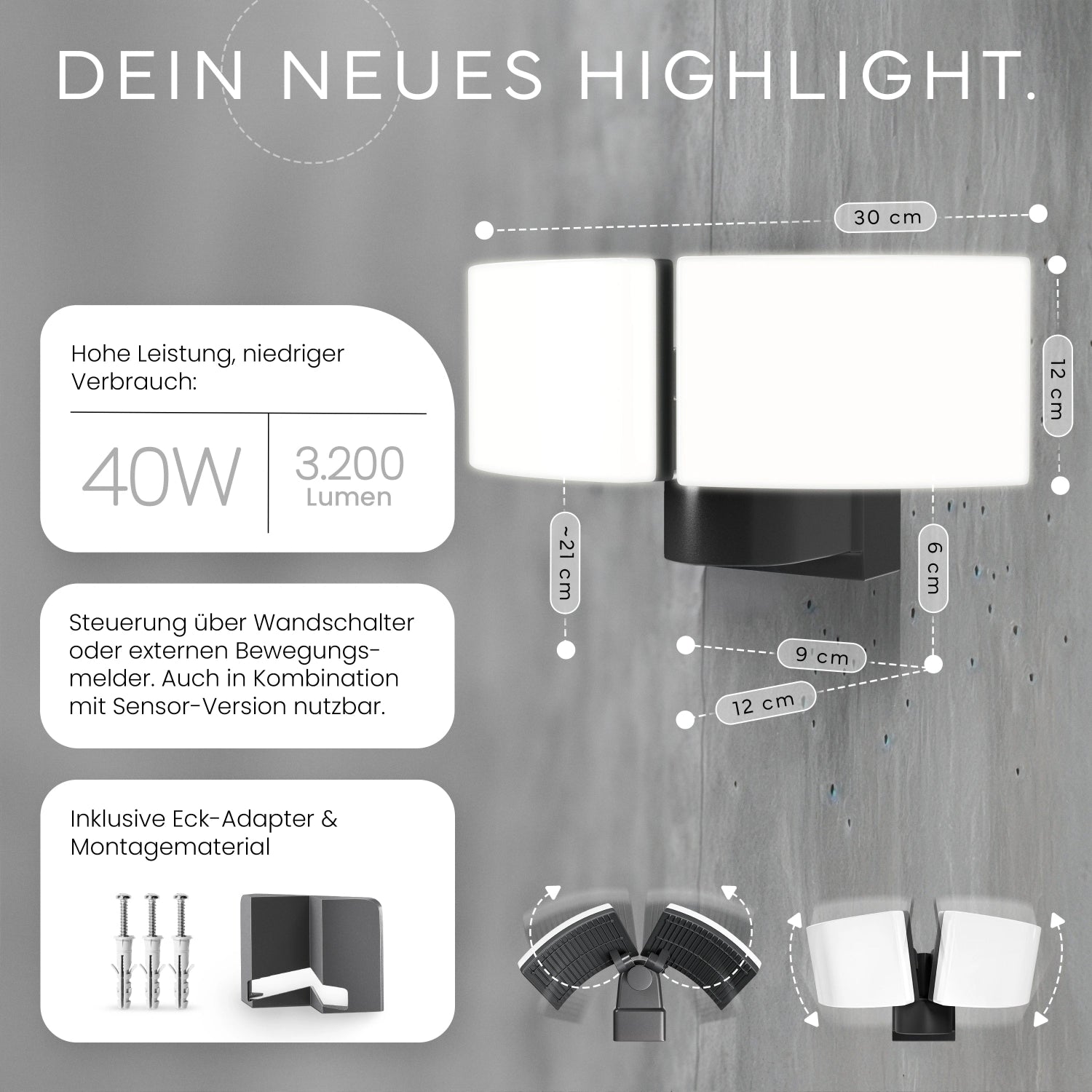 Wandleuchte LUMAX DUO