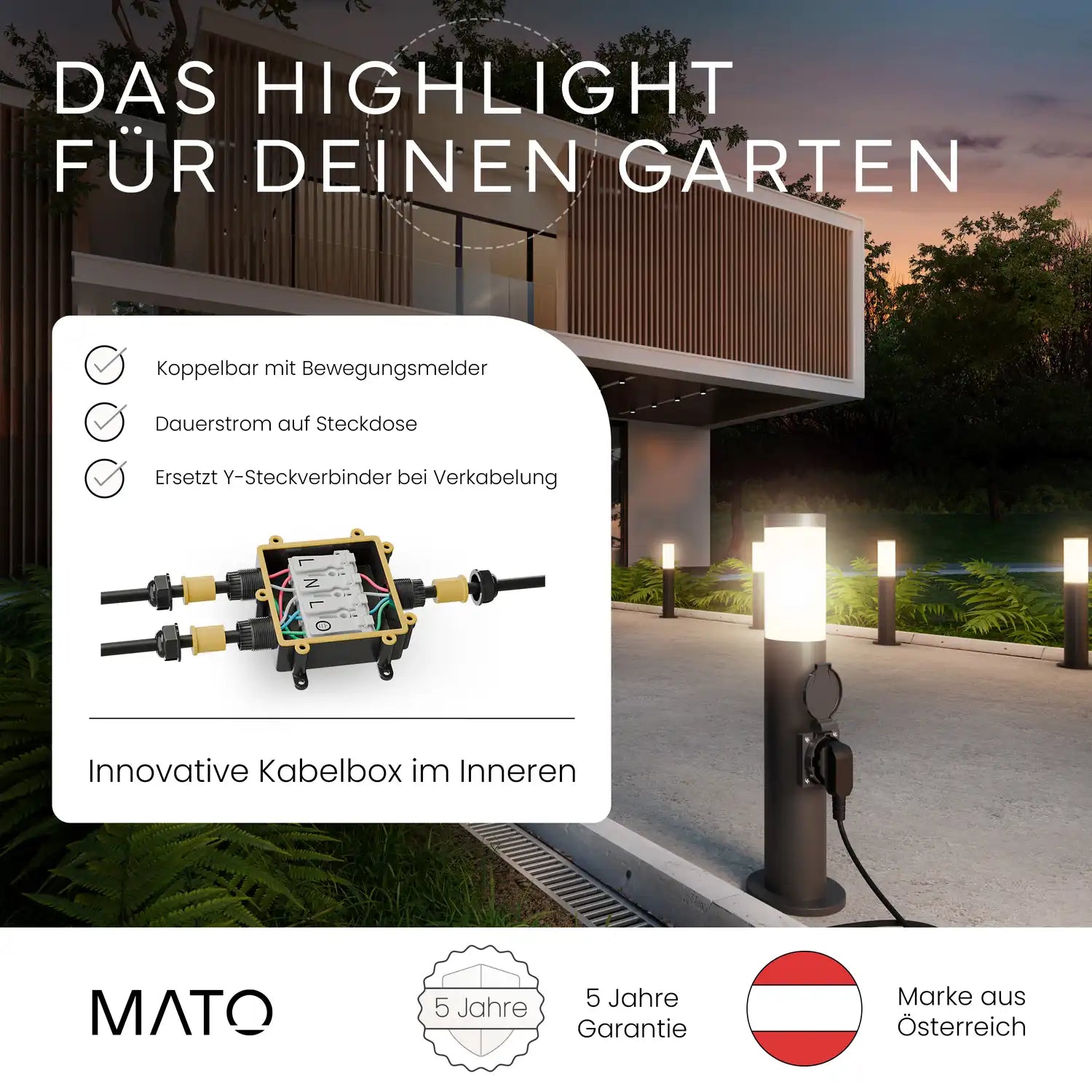 Wegeleuchte PAVO mit Steckdose