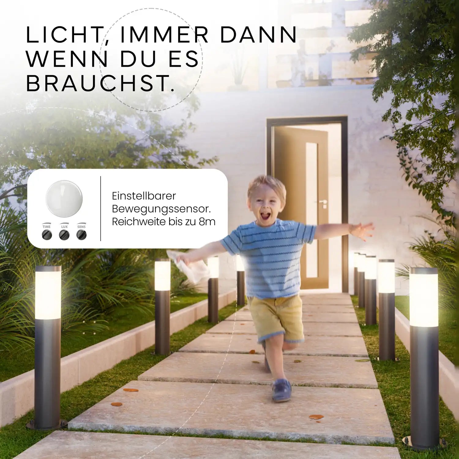 Wegeleuchte PAVO mit Sensor