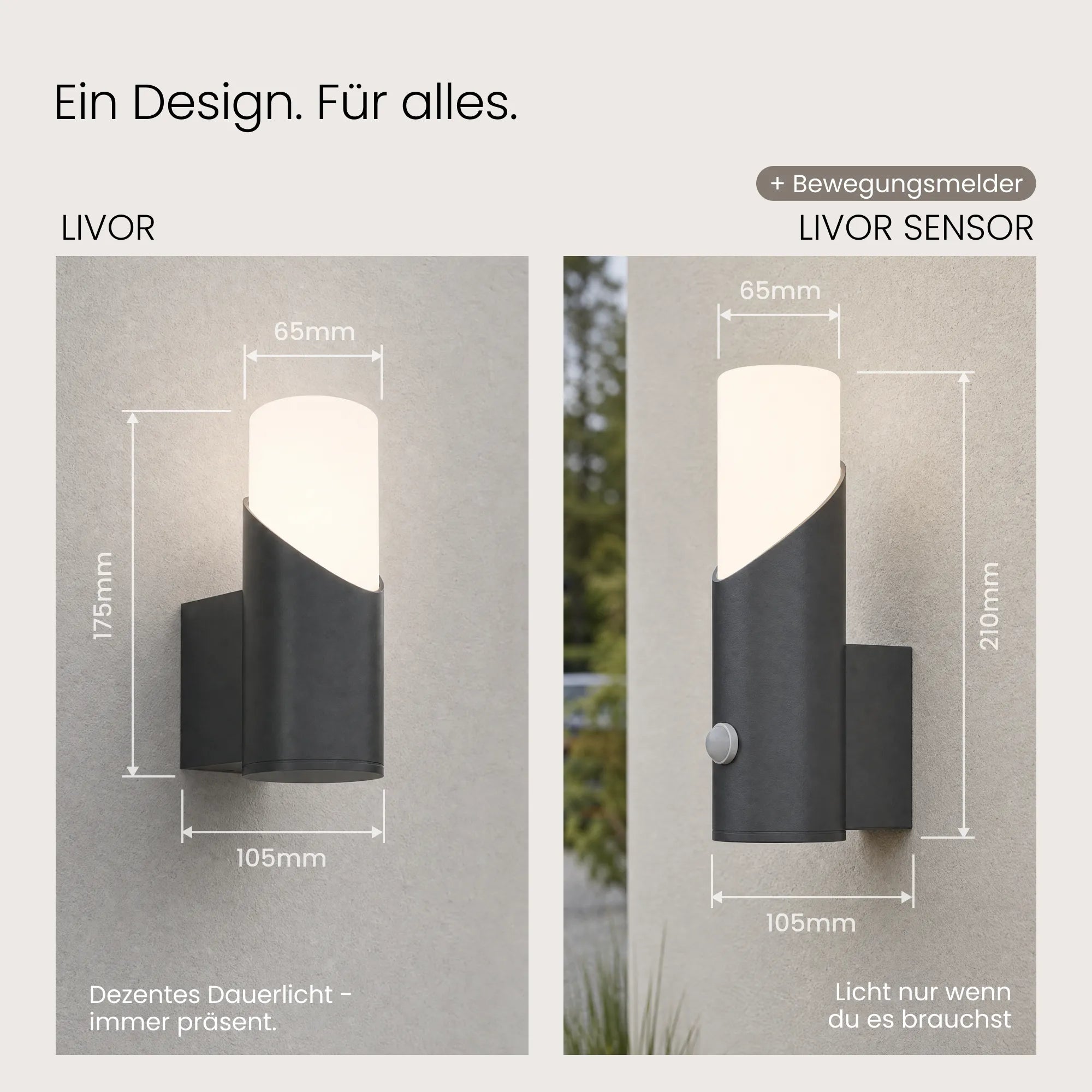 Wandleuchte LIVOR mit Sensor
