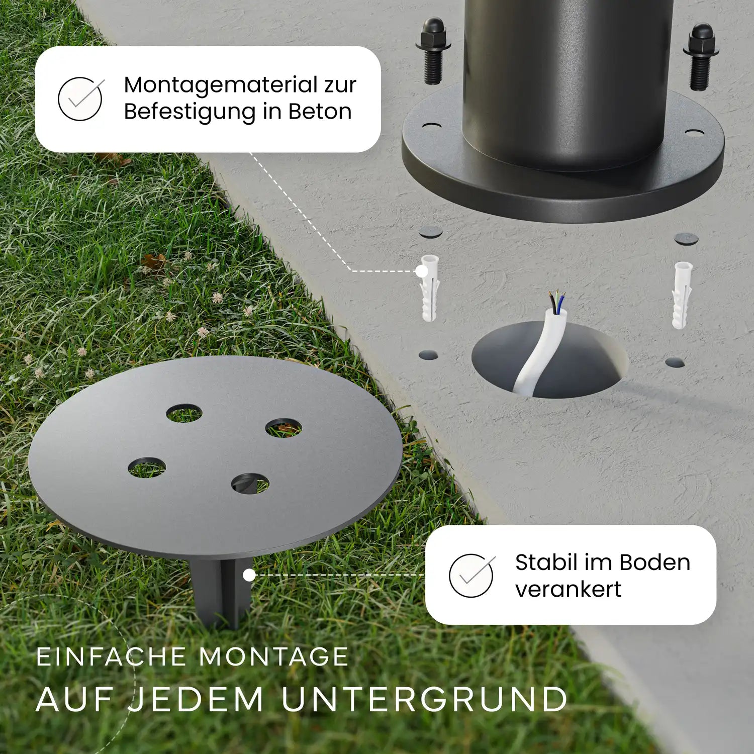 Wegeleuchte PAVO mit Sensor