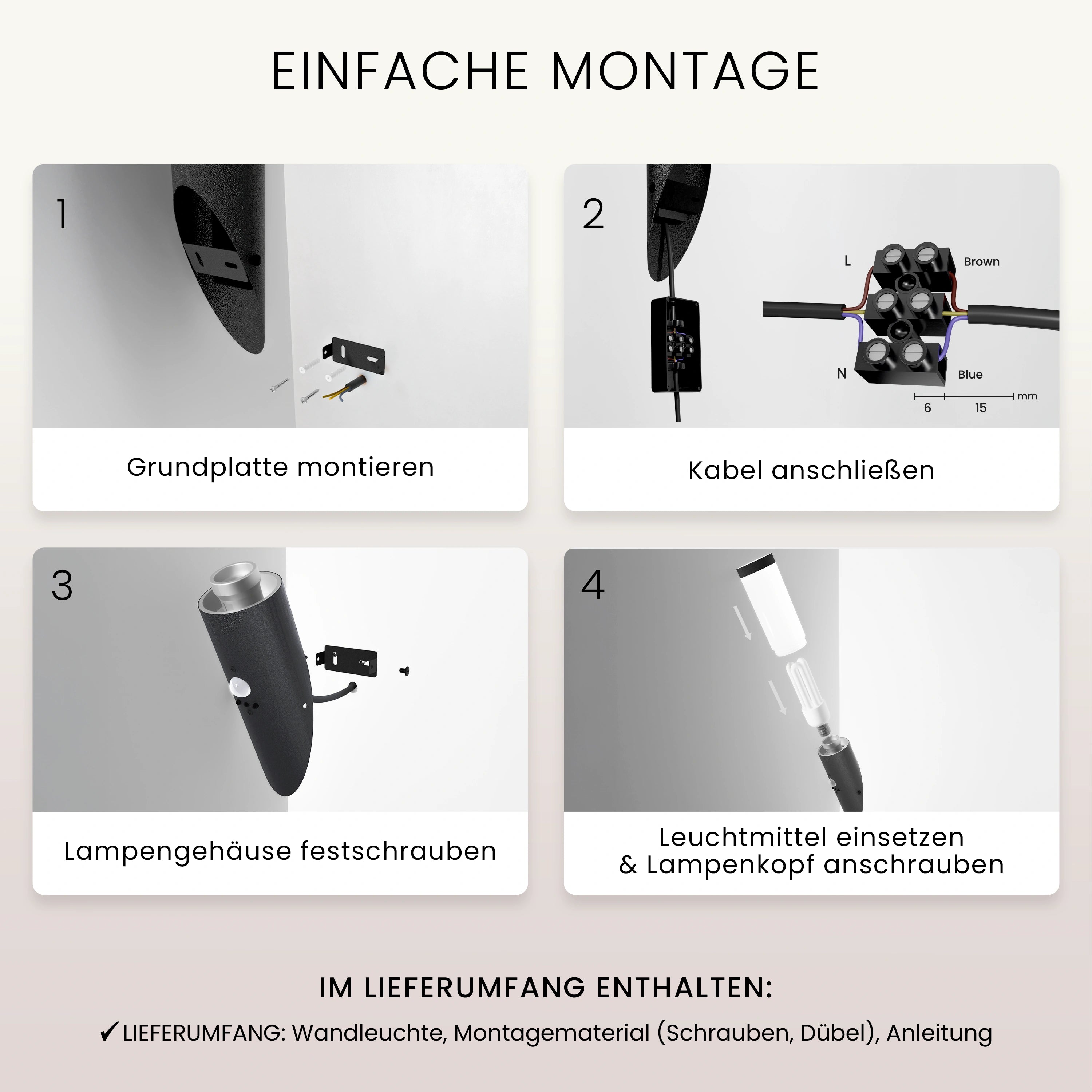 Wandleuchte WAVO mit Sensor