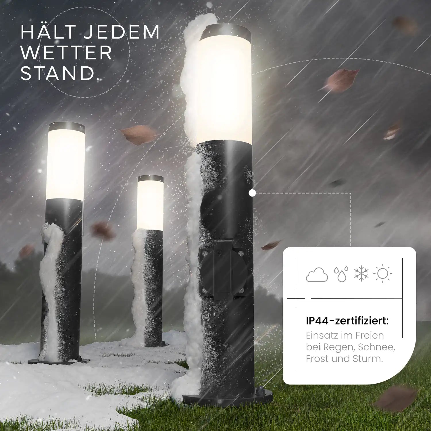 Wegeleuchte PAVO mit Steckdose