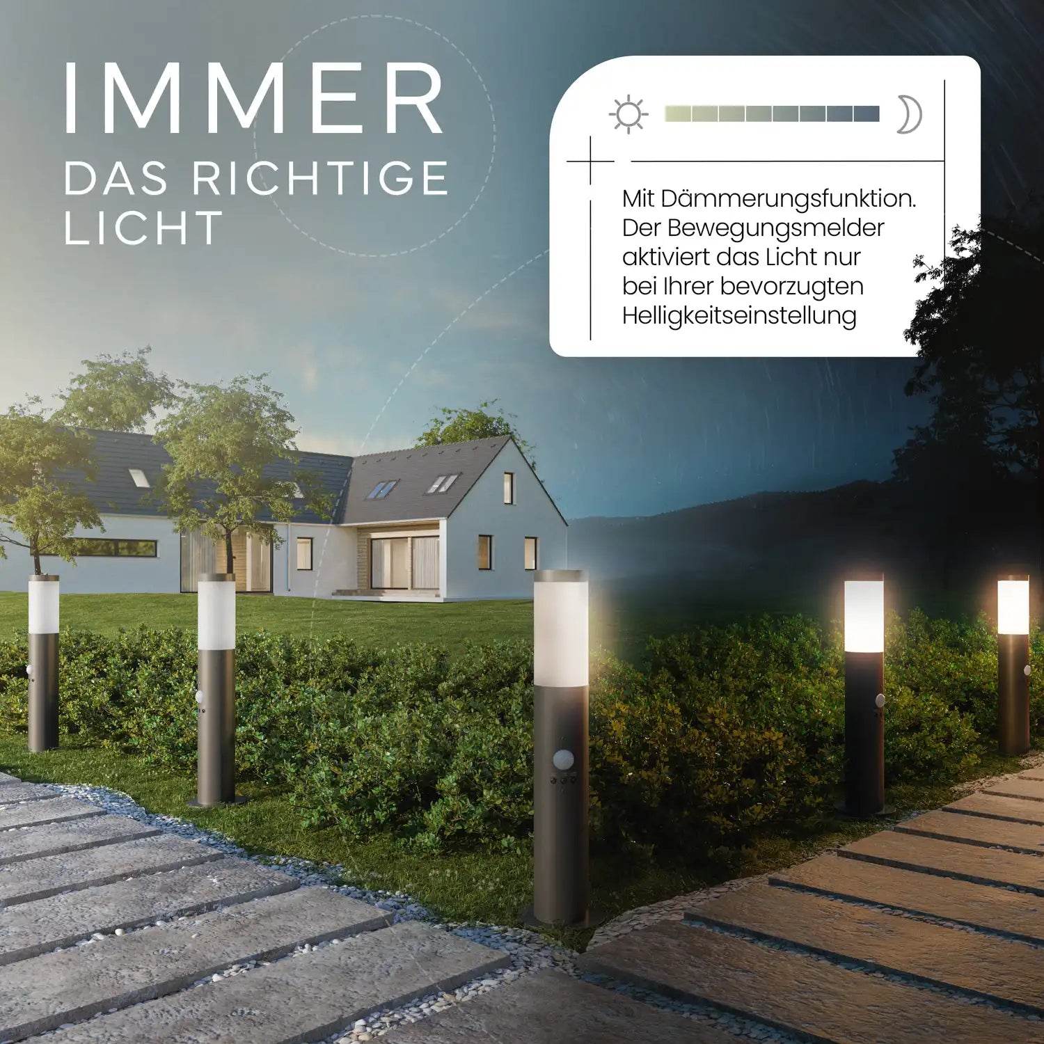 Wegeleuchte PAVO mit Sensor