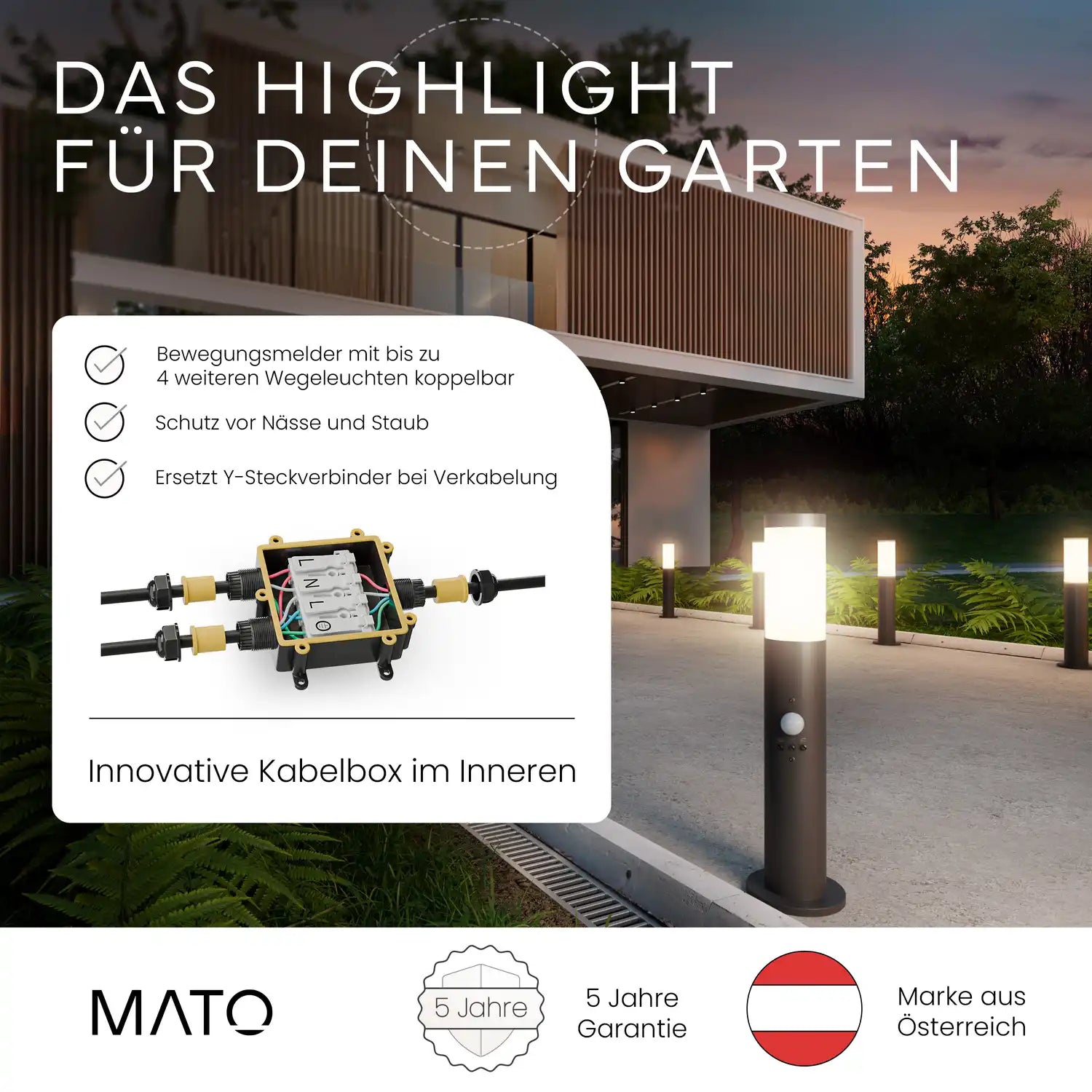 Wegeleuchte PAVO mit Sensor