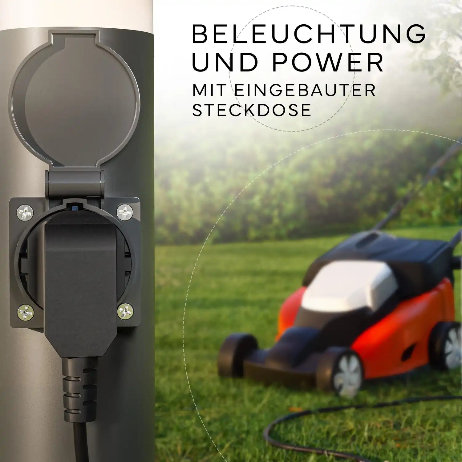 Wegeleuchte PAVO mit Steckdose
