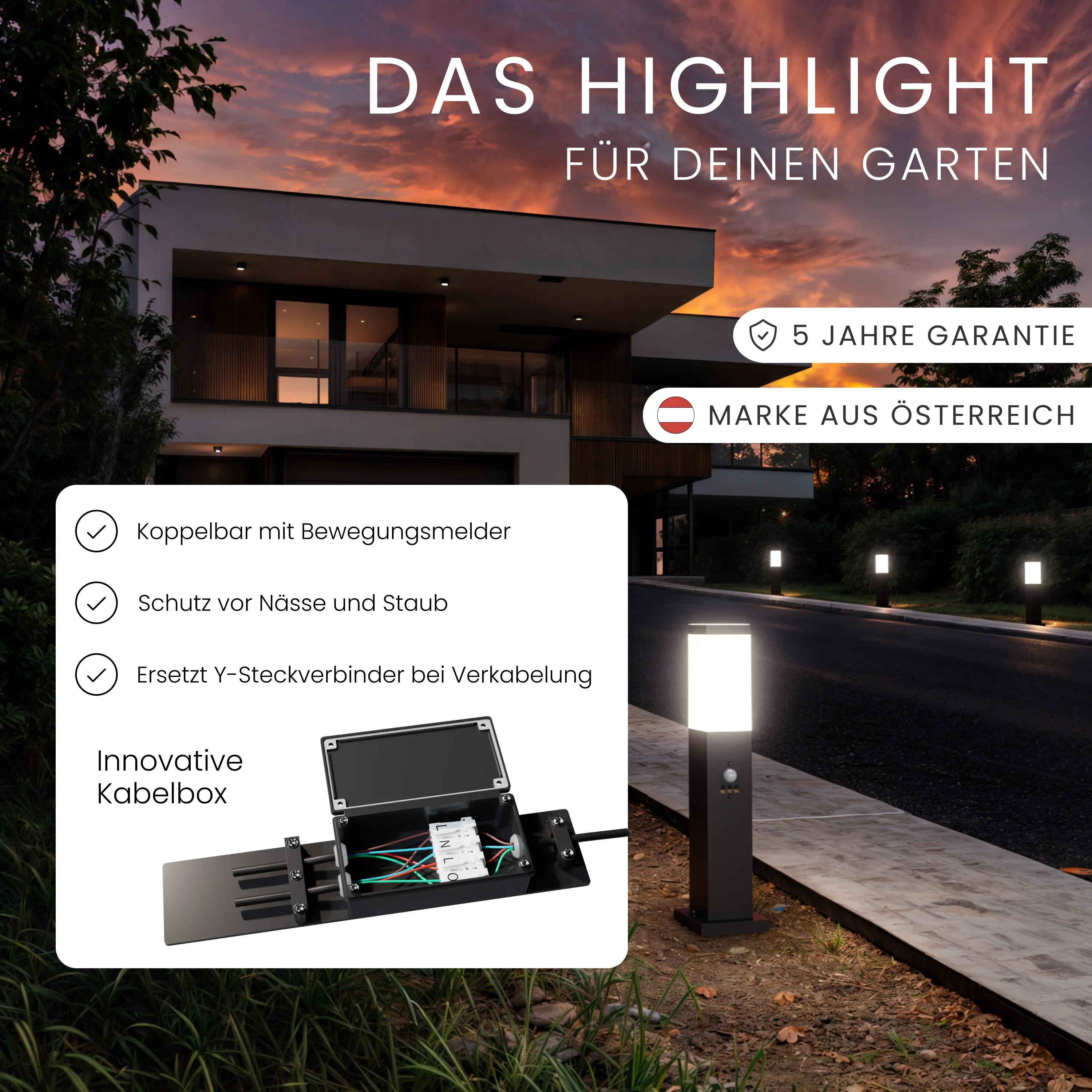 Wegeleuchte TAVO mit Sensor