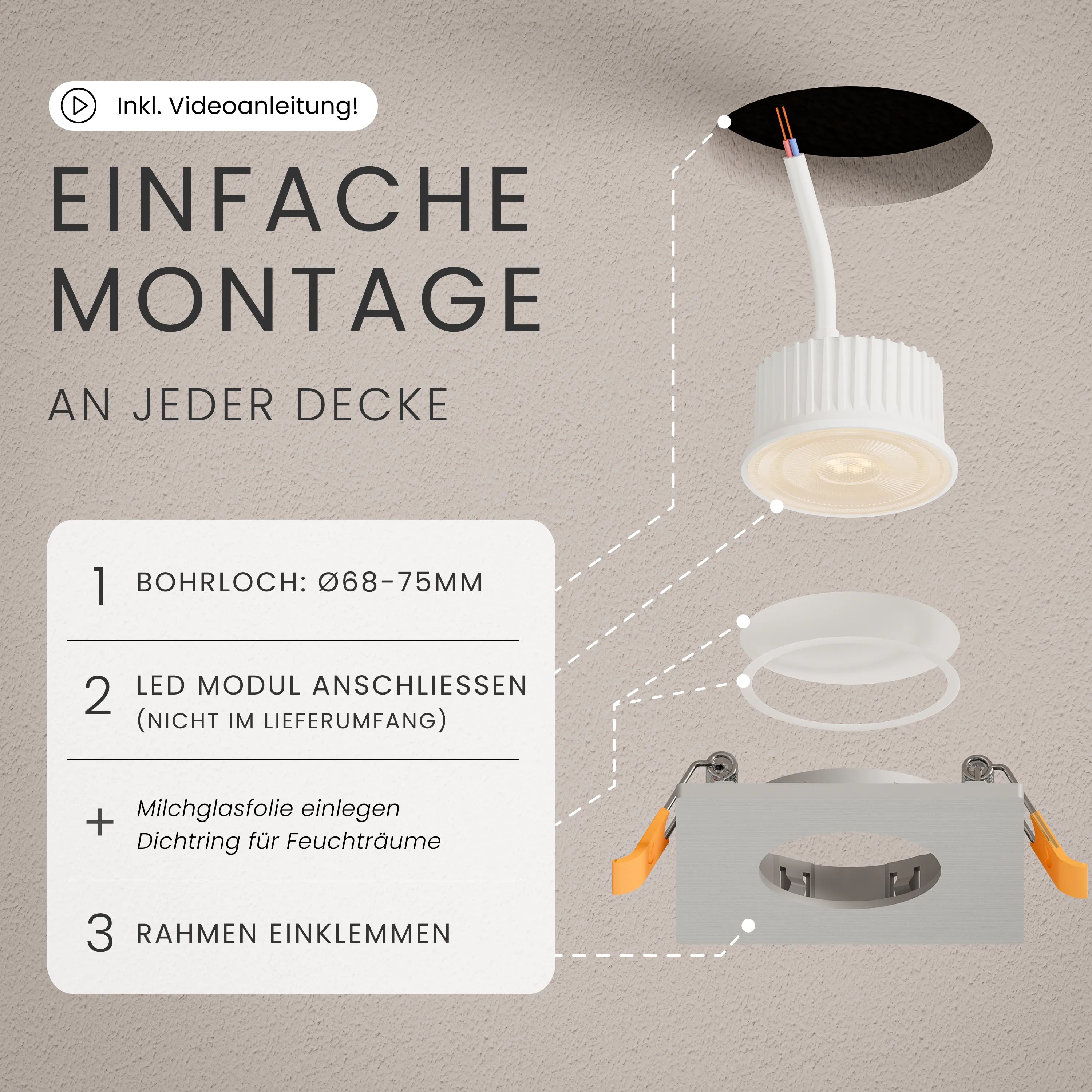 Einbaustrahler TEA, ohne Leuchtmittel