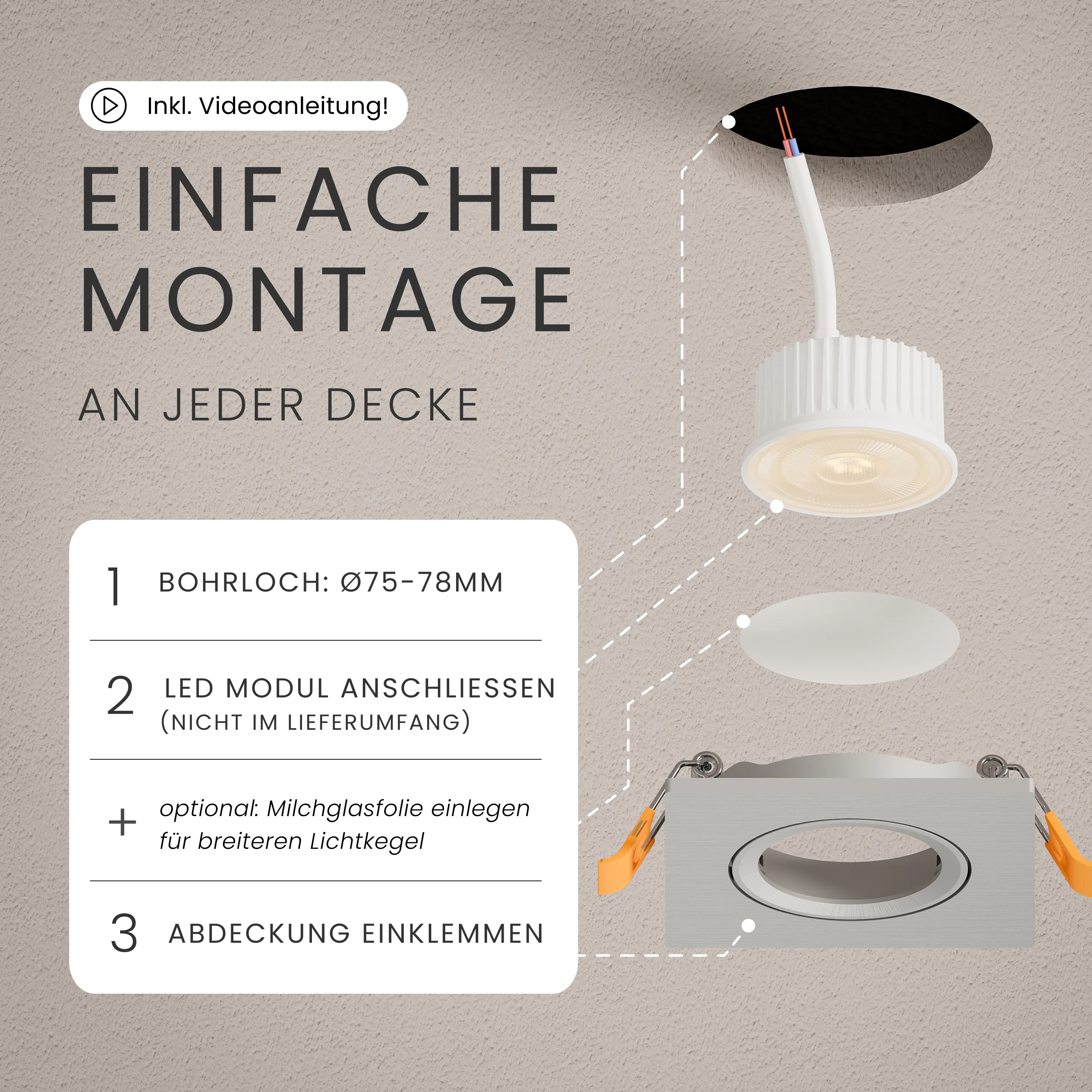 Einbaustrahler TEO, ohne Leuchtmittel