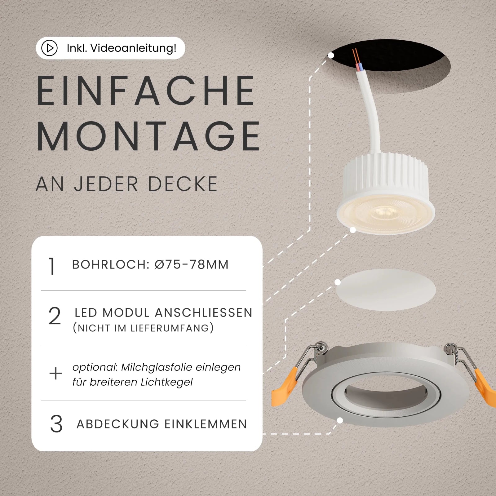 Einbaustrahler NUO, ohne Leuchtmittel - MATO