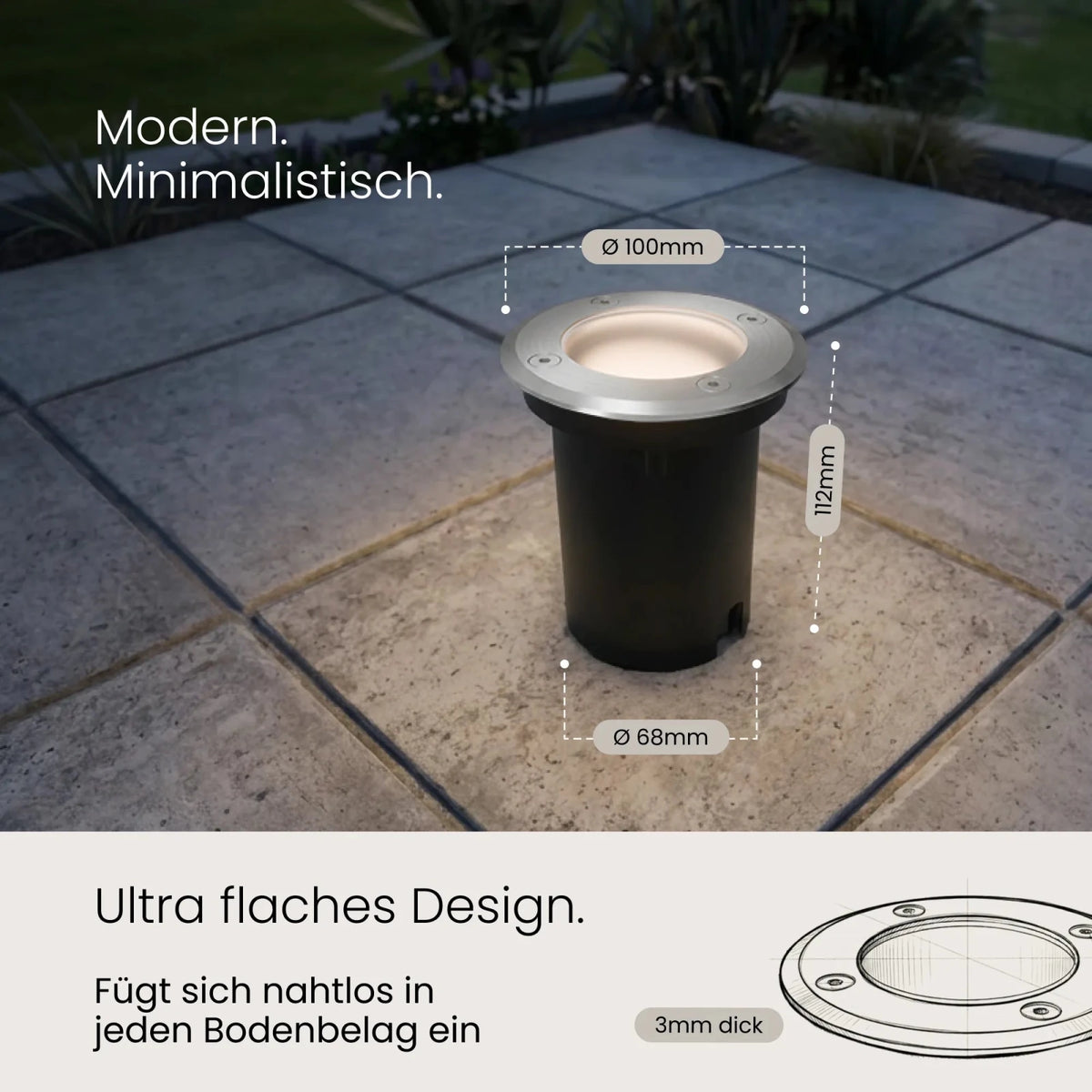 Bodeneinbaustrahler TERRA Abdeckung, Rund - MATO