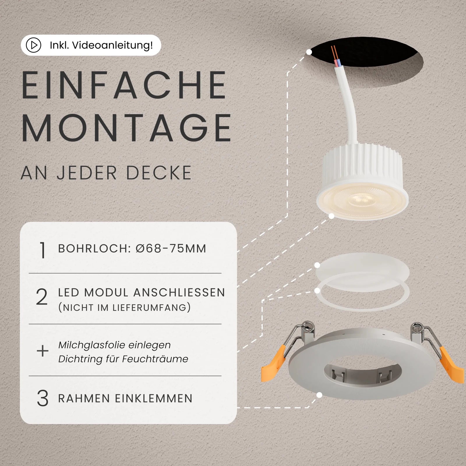 Einbaustrahler NUA, ohne Leuchtmittel - MATO