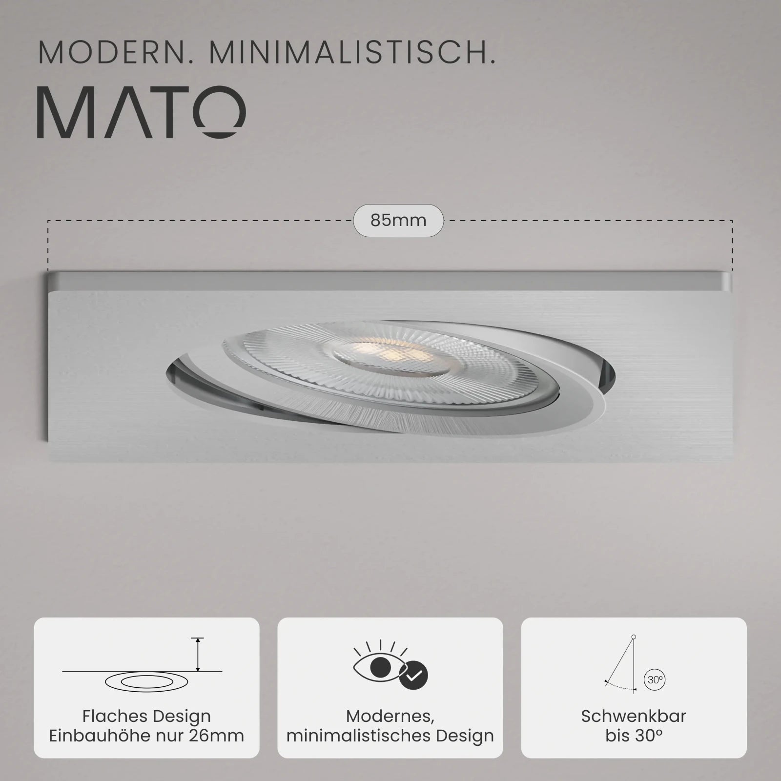 Einbaustrahler TEO, ohne Leuchtmittel - MATO