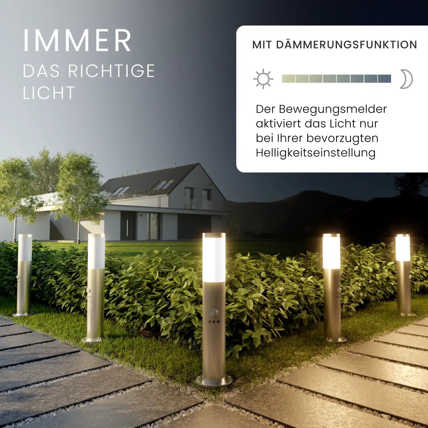 Wegeleuchte PAVO mit Sensor