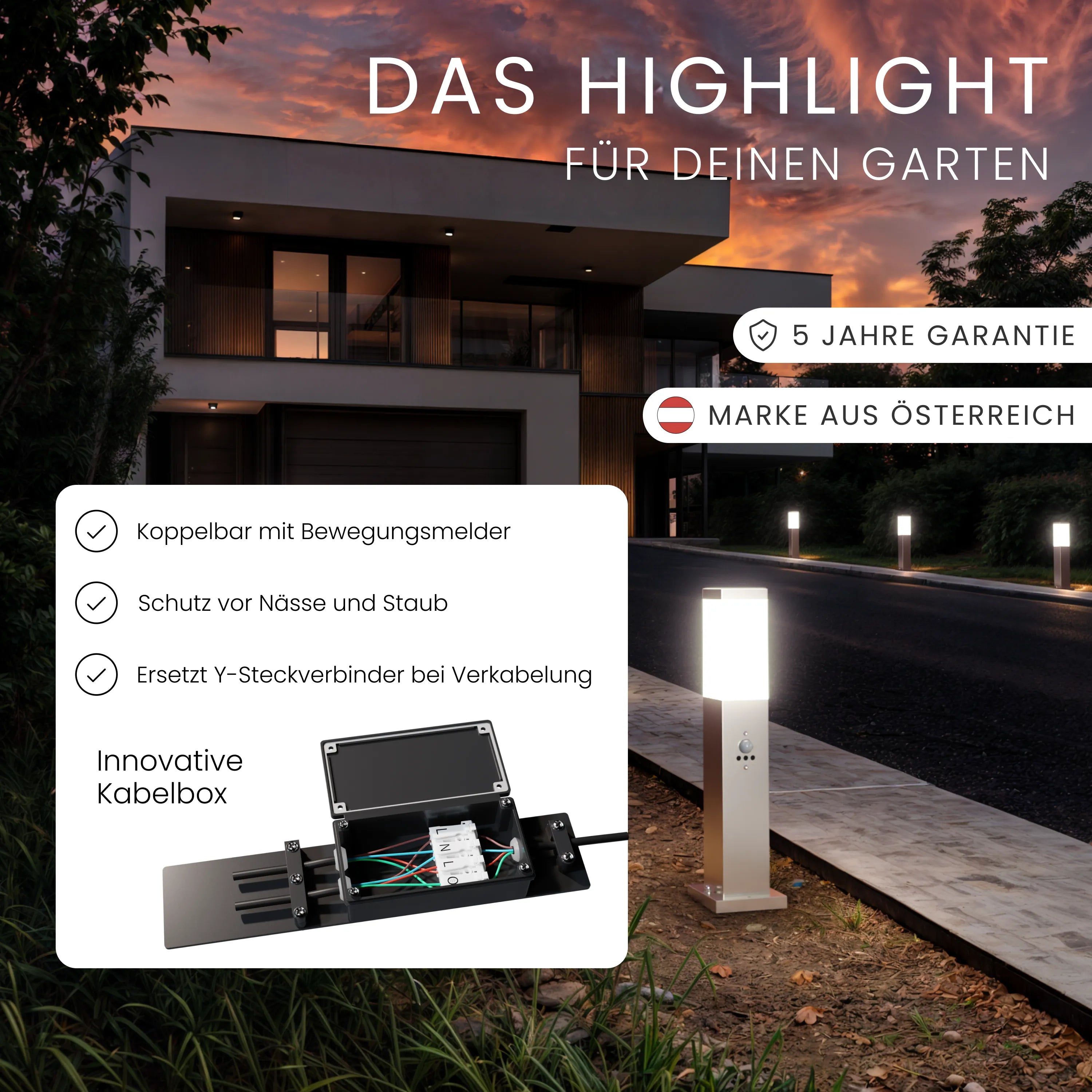 Wegeleuchte TAVO mit Sensor