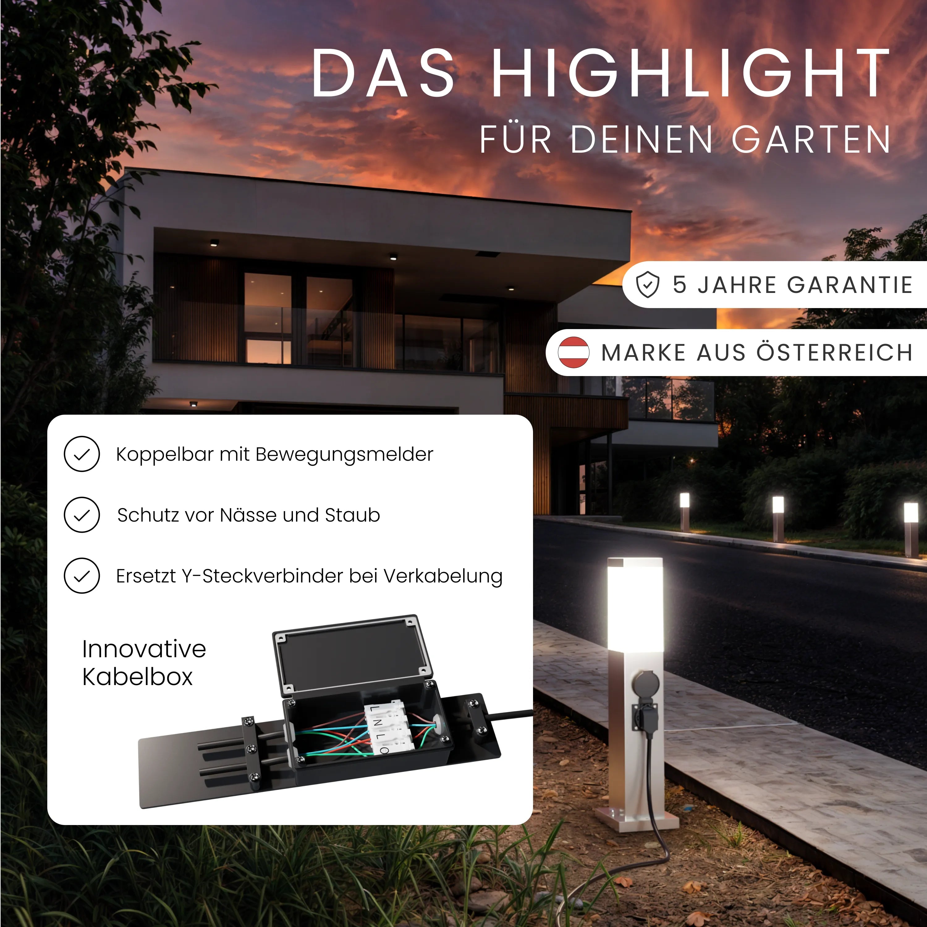 Wegeleuchte TAVO mit Steckdose