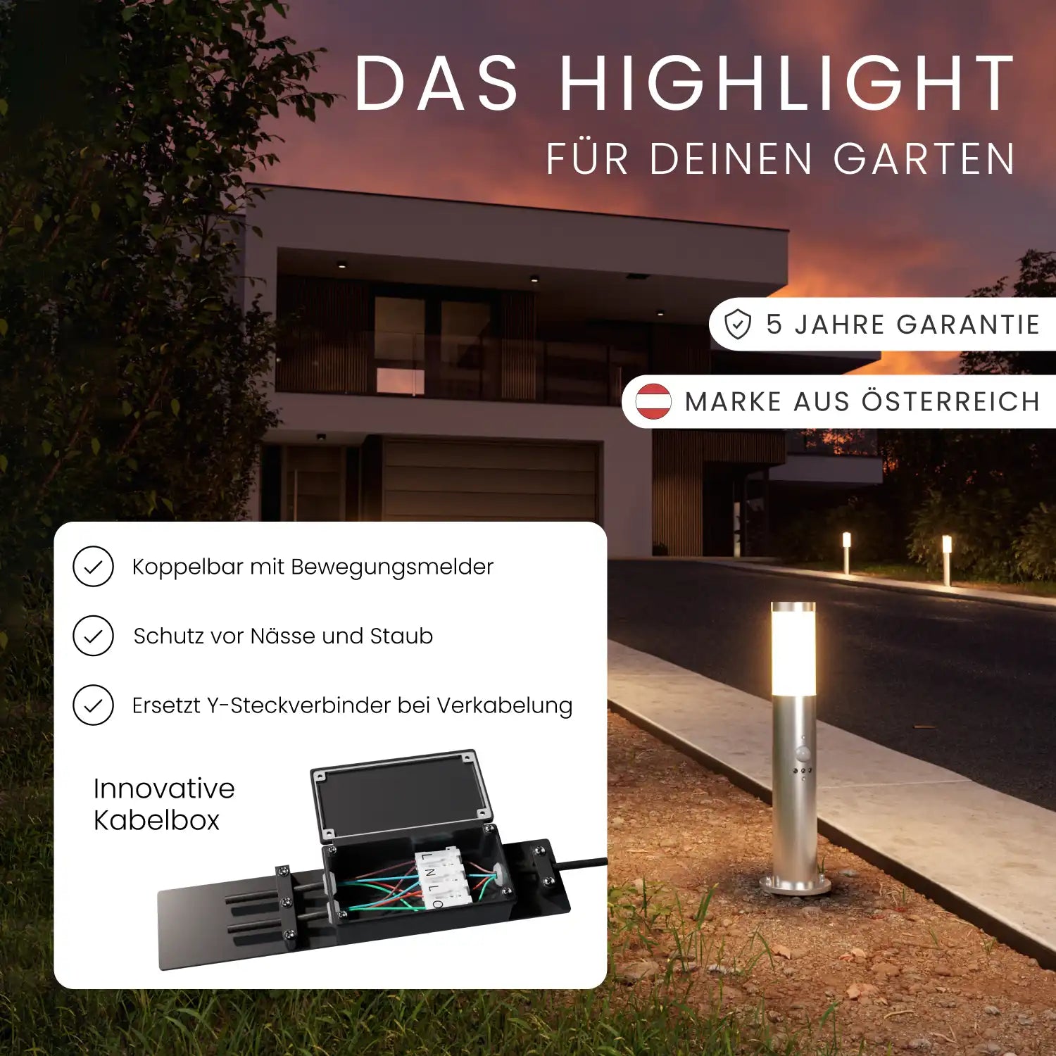 Wegeleuchte PAVO mit Sensor