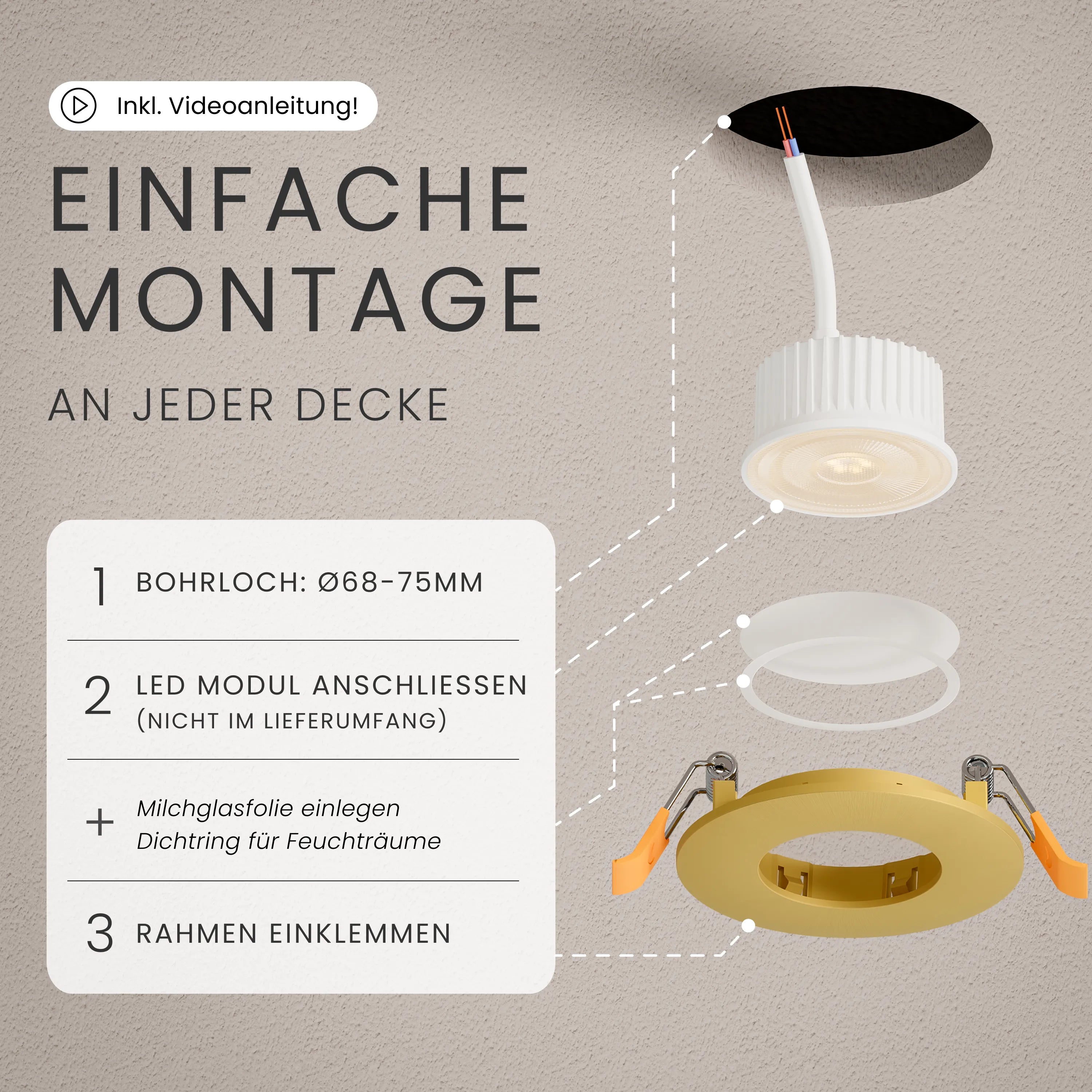 Einbaustrahler NUA, ohne Leuchtmittel