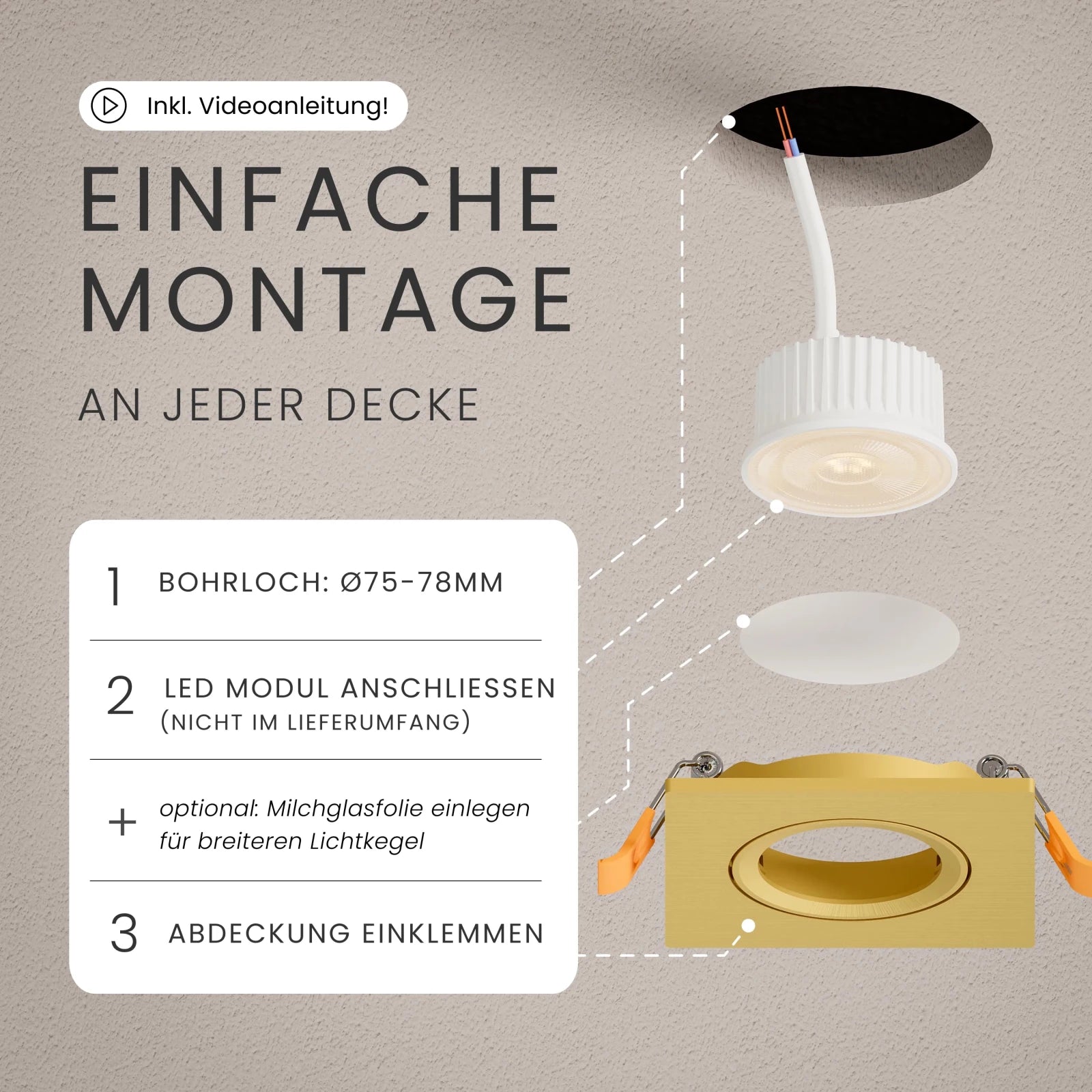 Einbaustrahler TEO, ohne Leuchtmittel - MATO