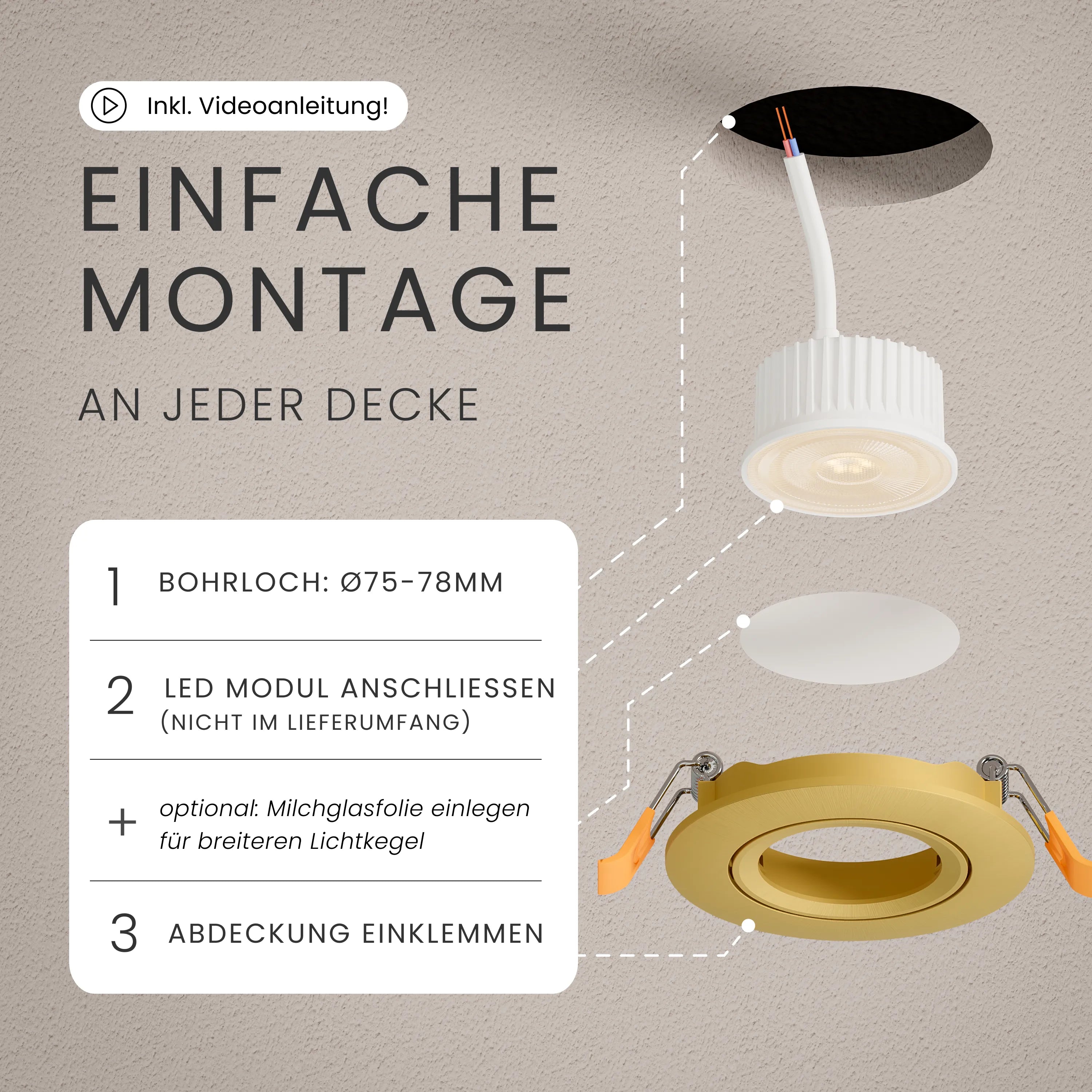 Einbaustrahler NUO, ohne Leuchtmittel