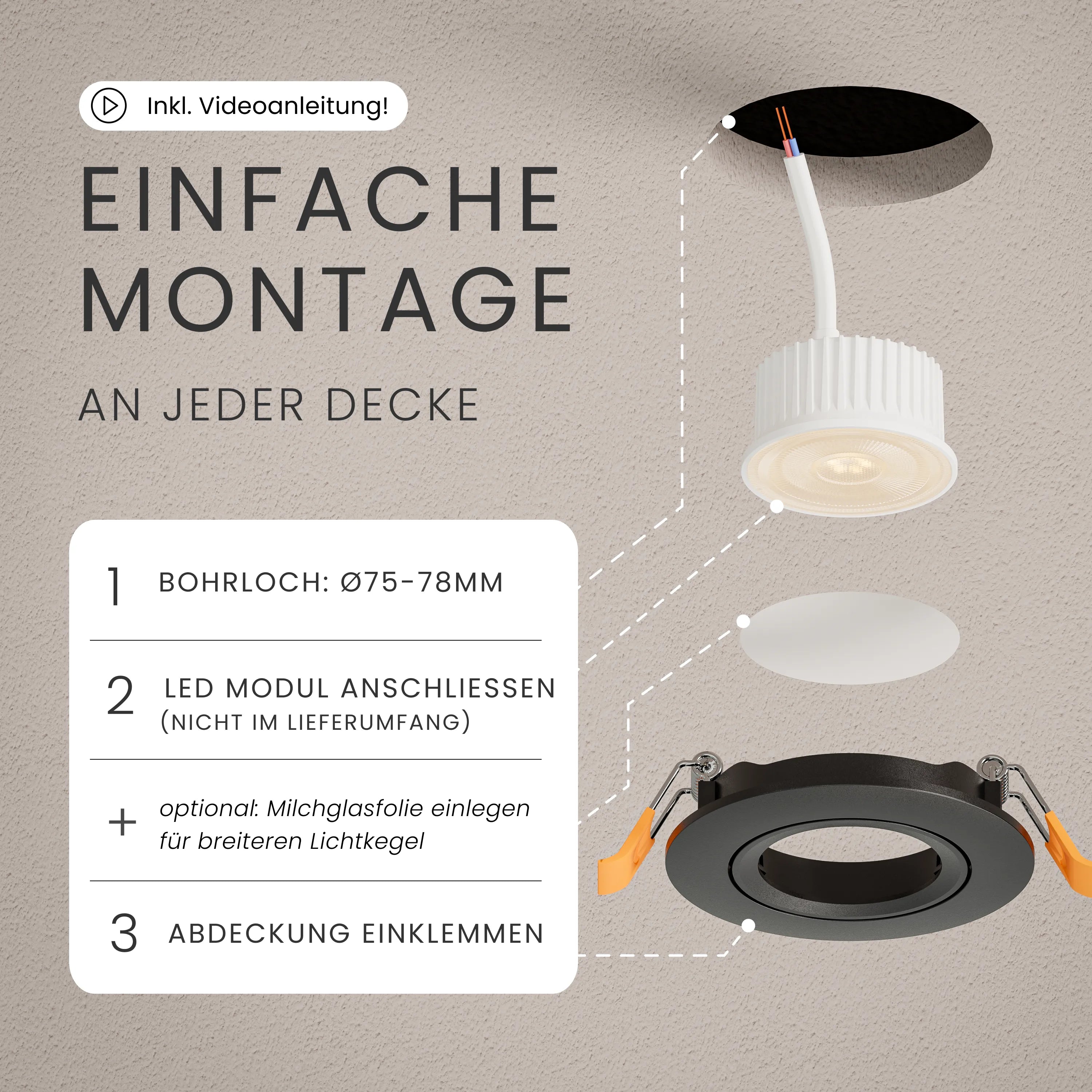 Einbaustrahler NUO, ohne Leuchtmittel