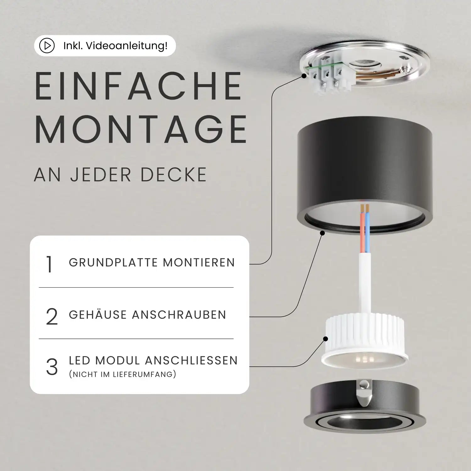 Aufbauspot OVA, ohne Leuchtmittel