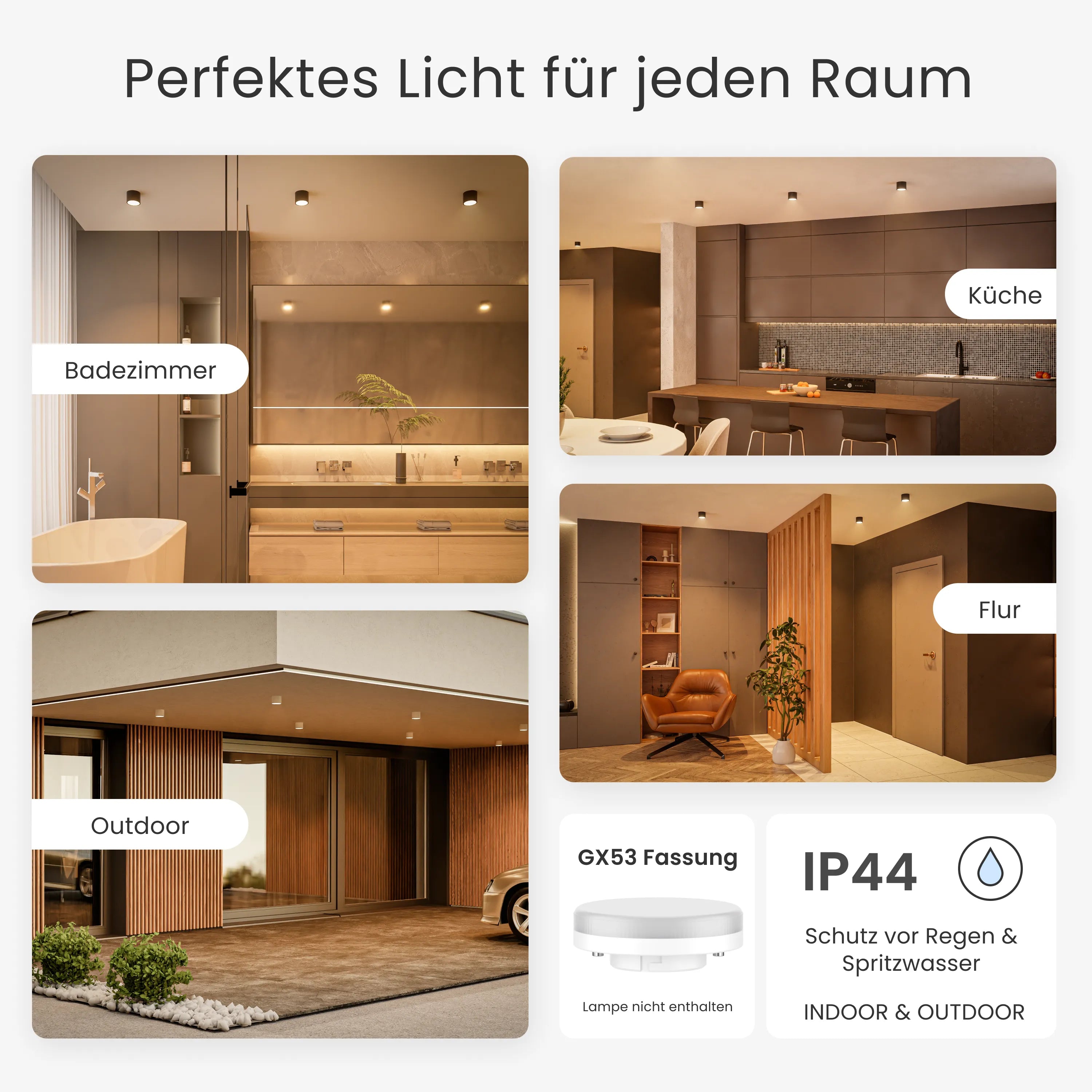 Aufbauspot IVA, GX53, ohne Leuchtmittel