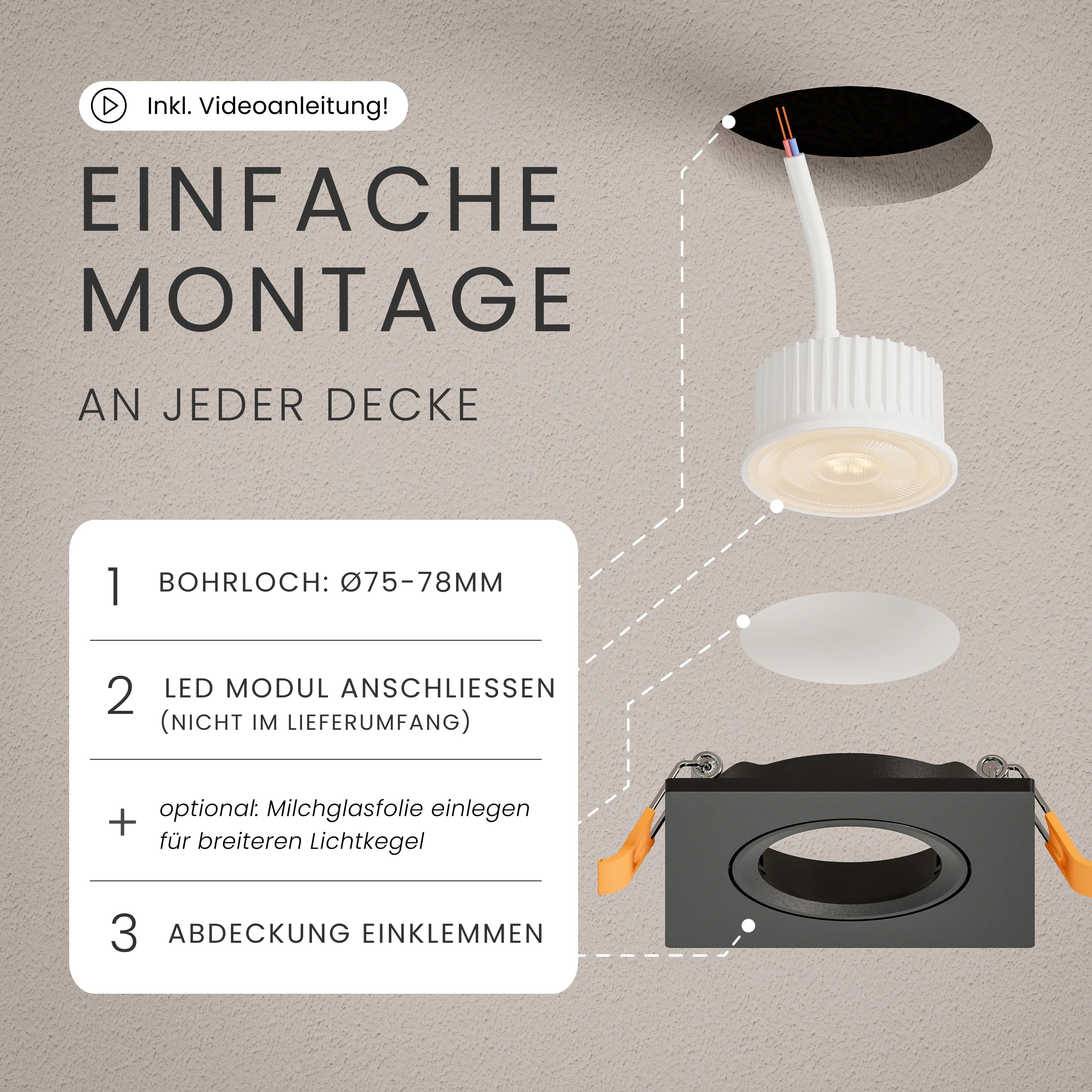 Einbaustrahler TEO, ohne Leuchtmittel