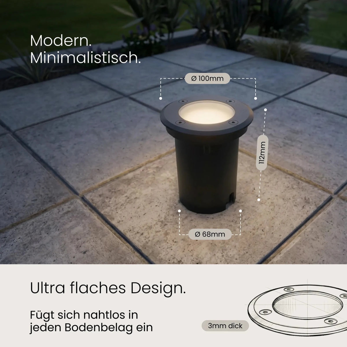 Bodeneinbaustrahler TERRA Abdeckung, Rund - MATO
