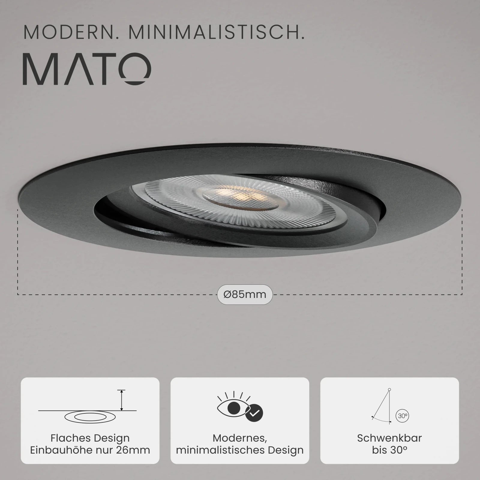 Einbaustrahler NUO, ohne Leuchtmittel - MATO