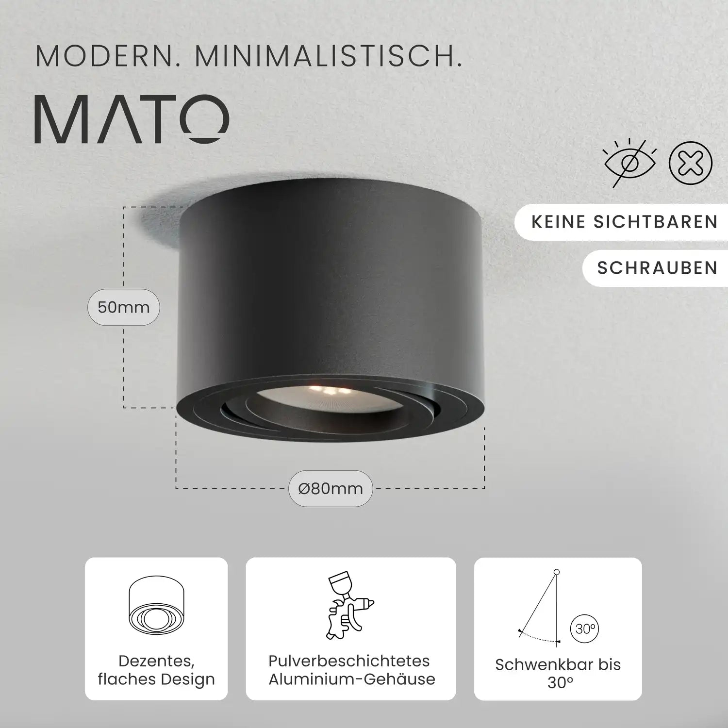 Aufbauspot OVA, ohne Leuchtmittel