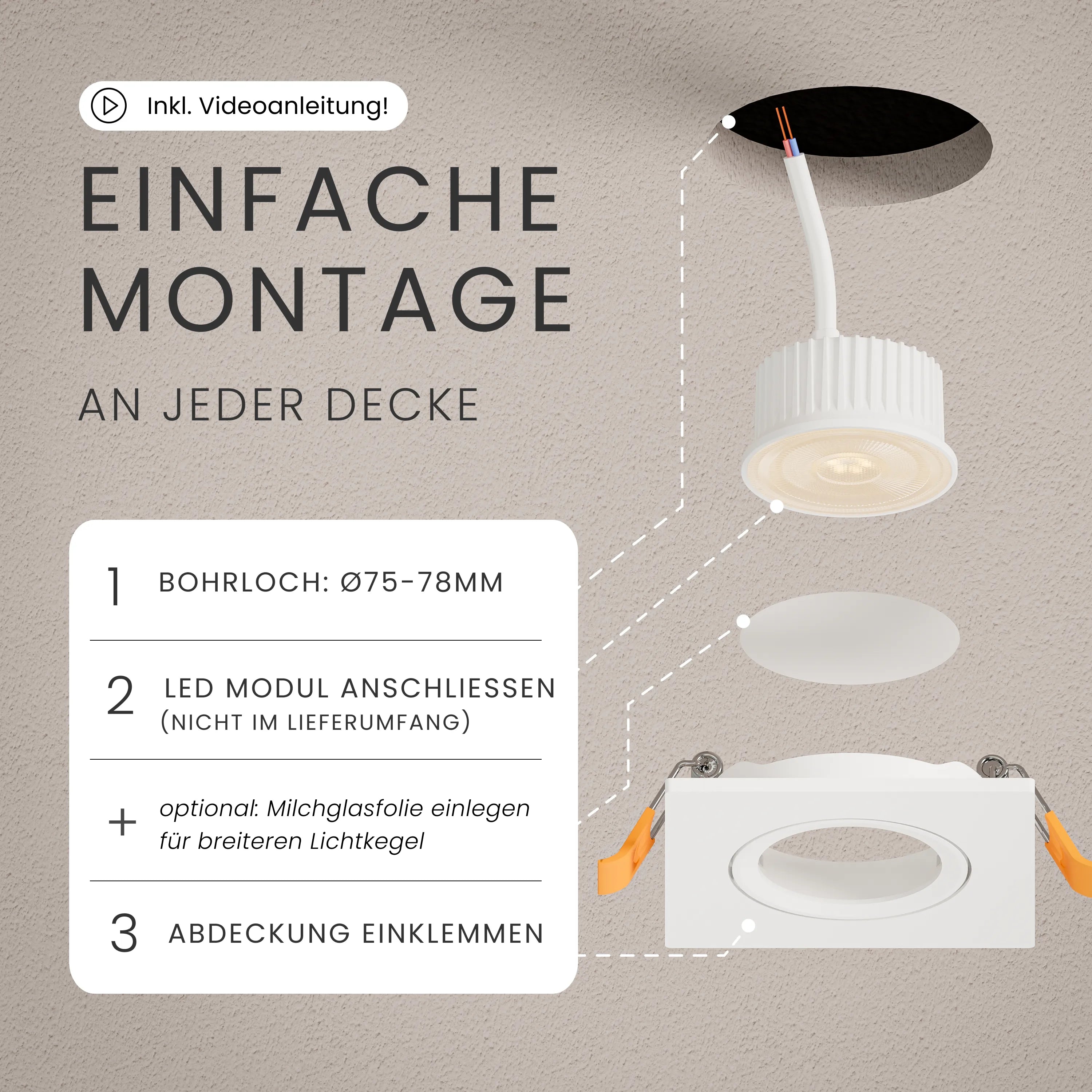 Einbaustrahler TEO, ohne Leuchtmittel