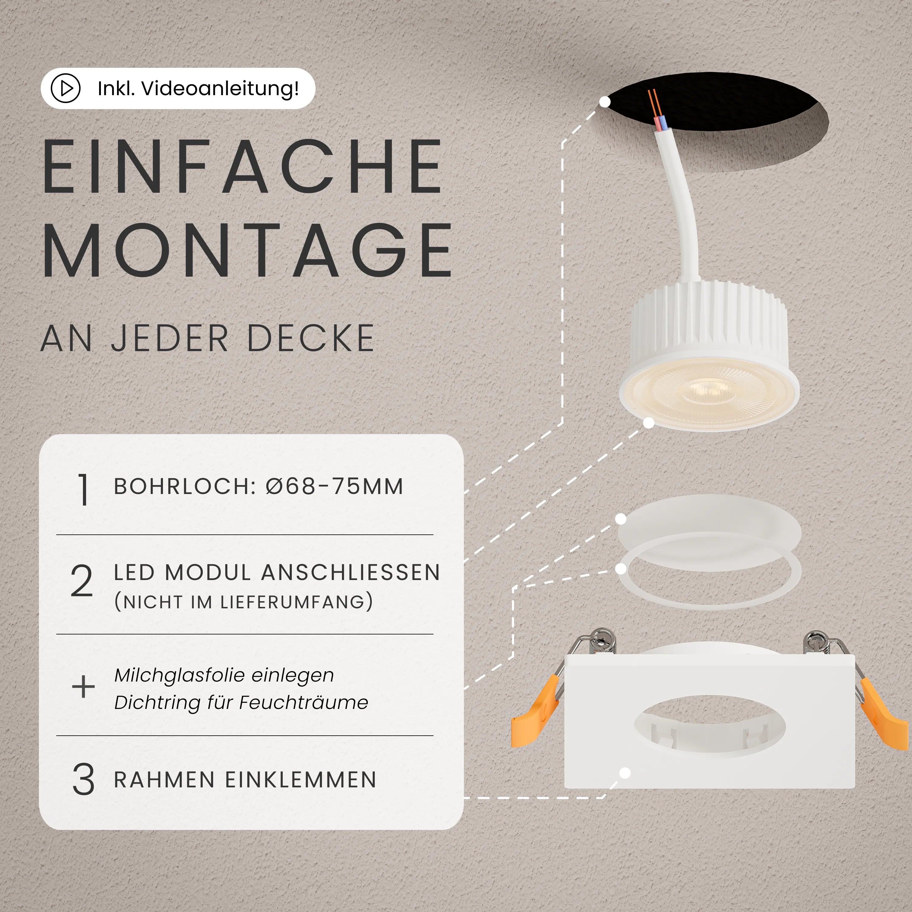 Einbaustrahler TEA, ohne Leuchtmittel