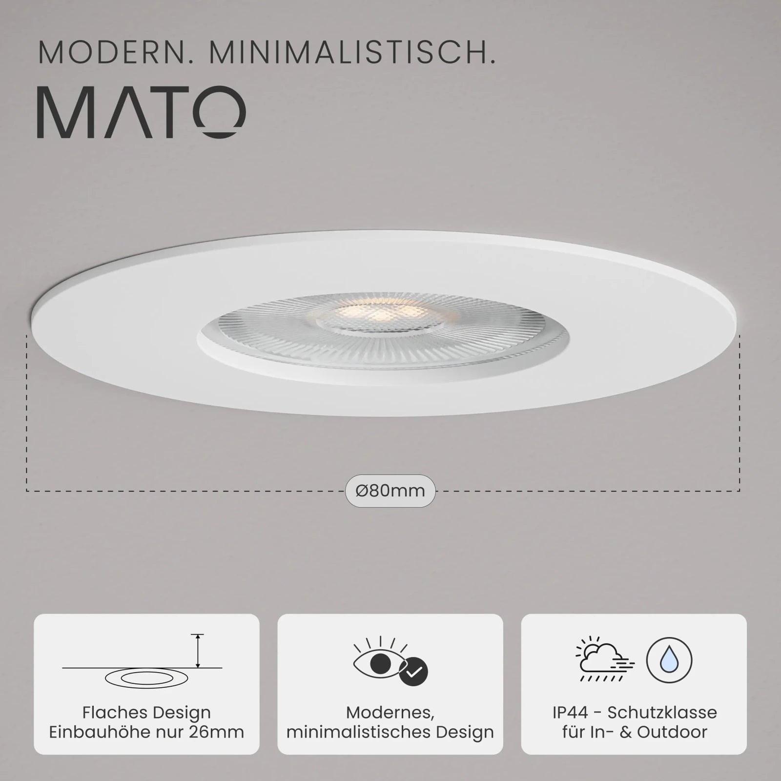 Einbaustrahler NUA, ohne Leuchtmittel - MATO