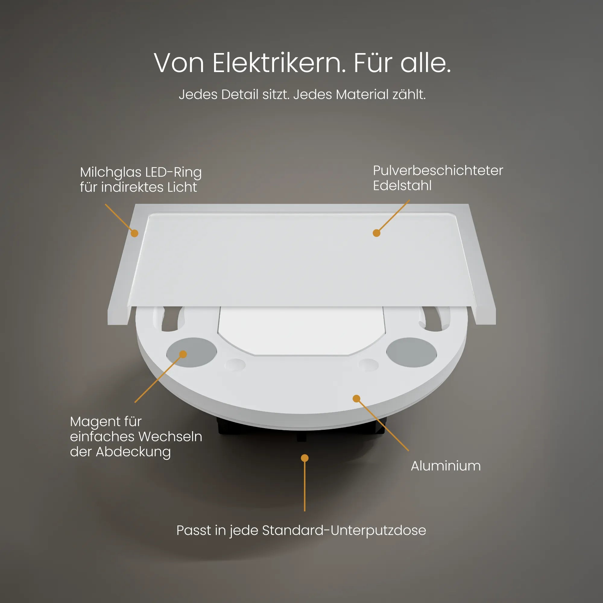 Treppenleuchte MODU, eckig indirekt