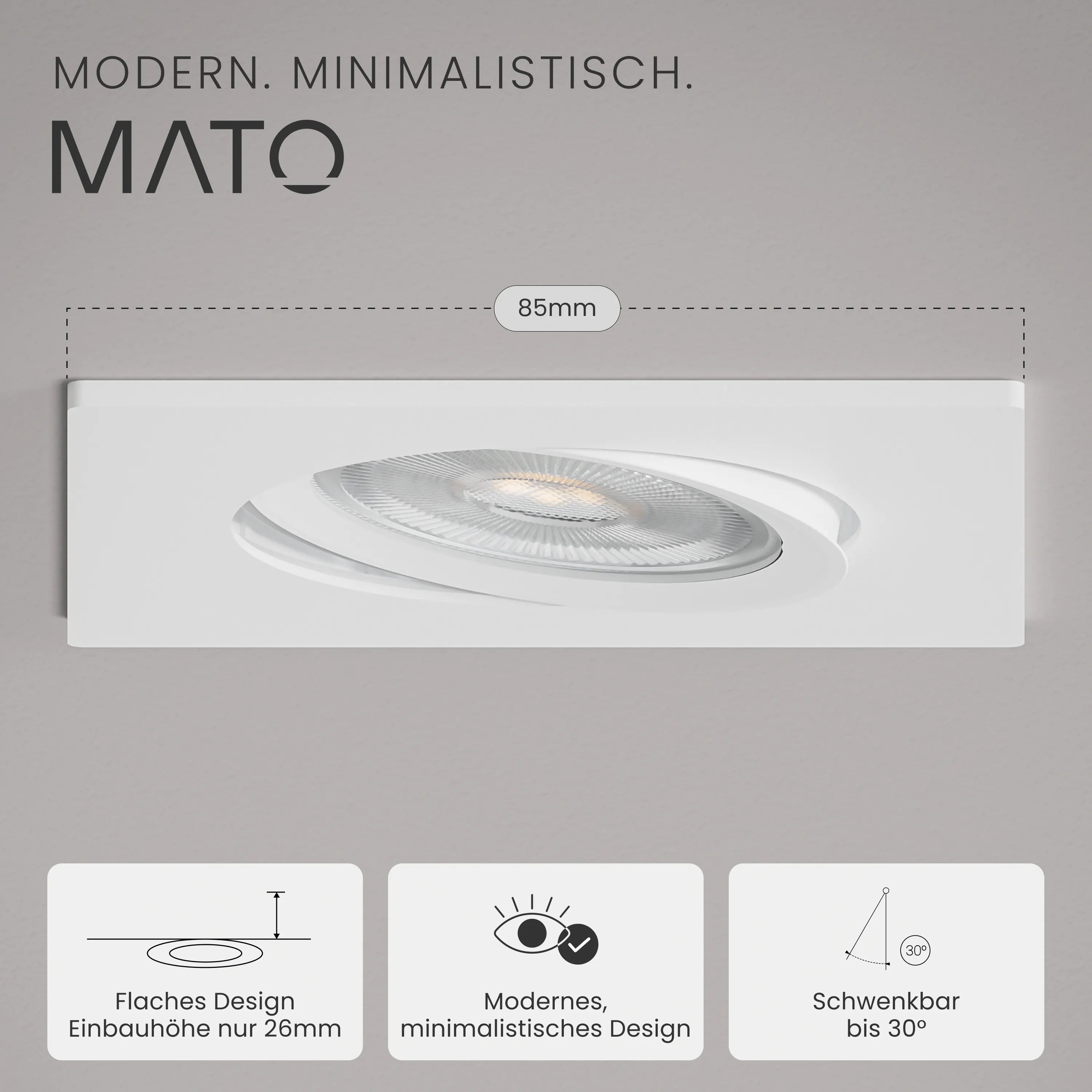 Einbaustrahler TEO, ohne Leuchtmittel