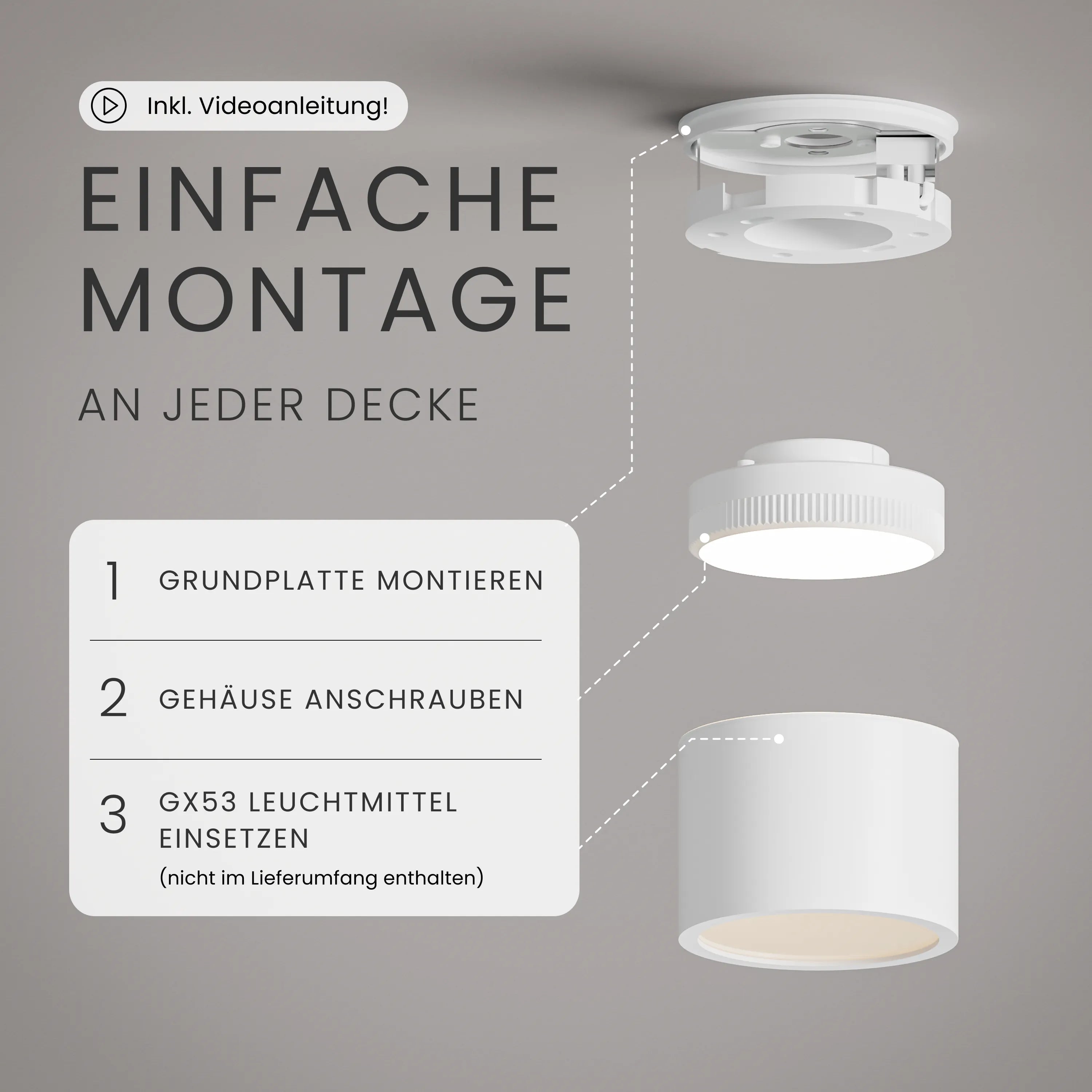 Aufbauspot IVA, GX53, ohne Leuchtmittel