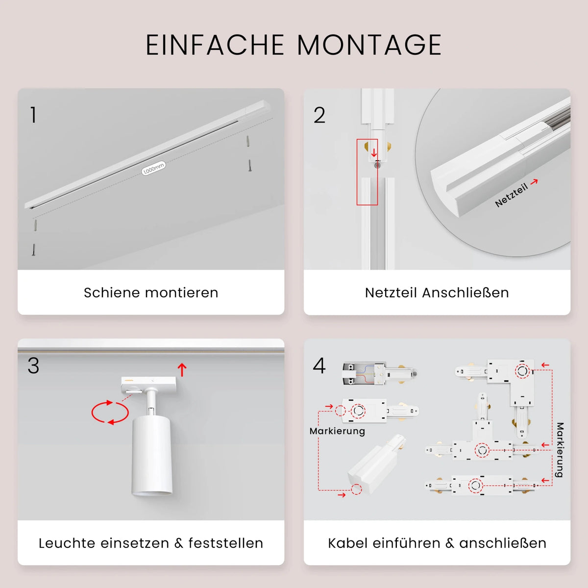 Schienensystem Stangen Abhängung