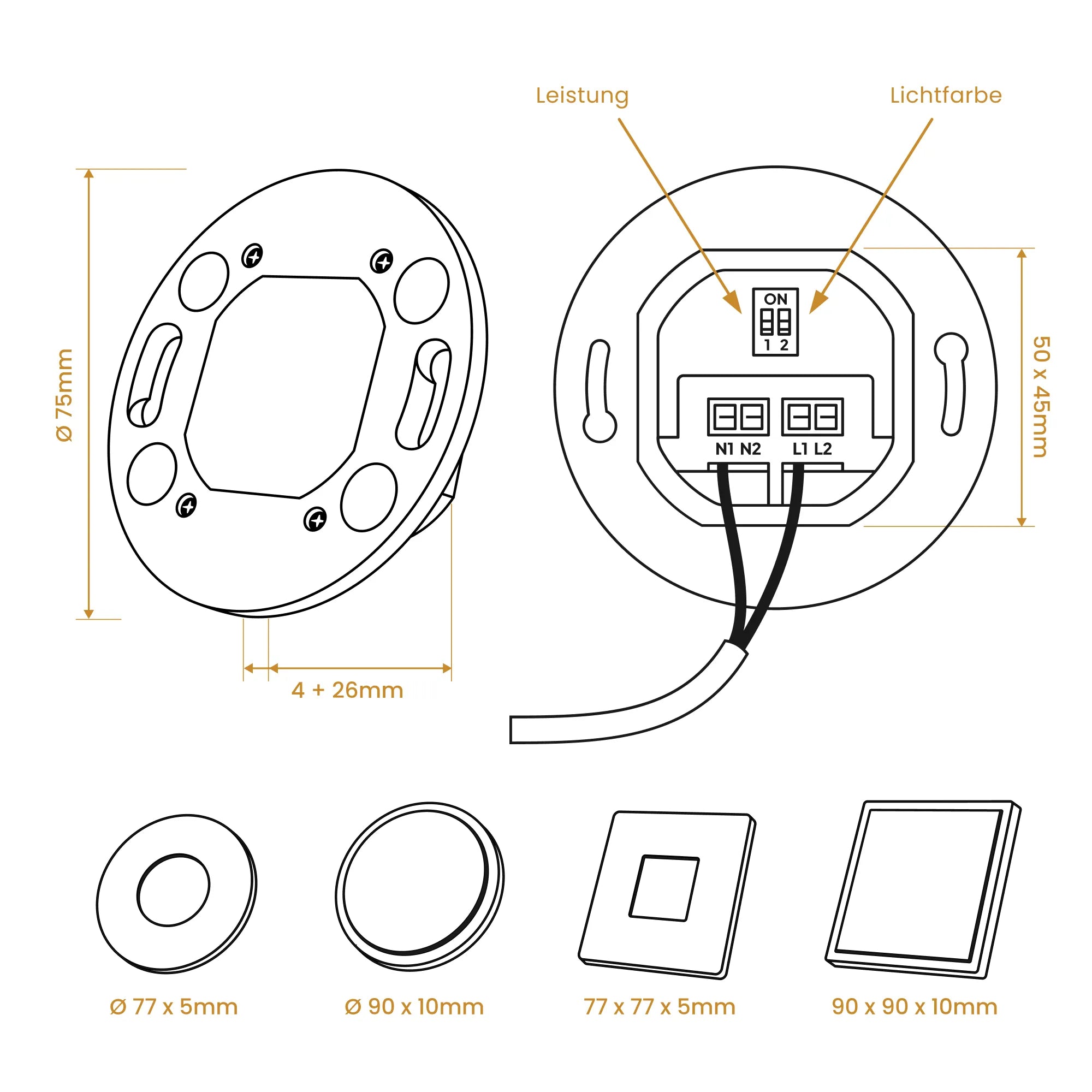 Treppenleuchte MODU, eckig indirekt