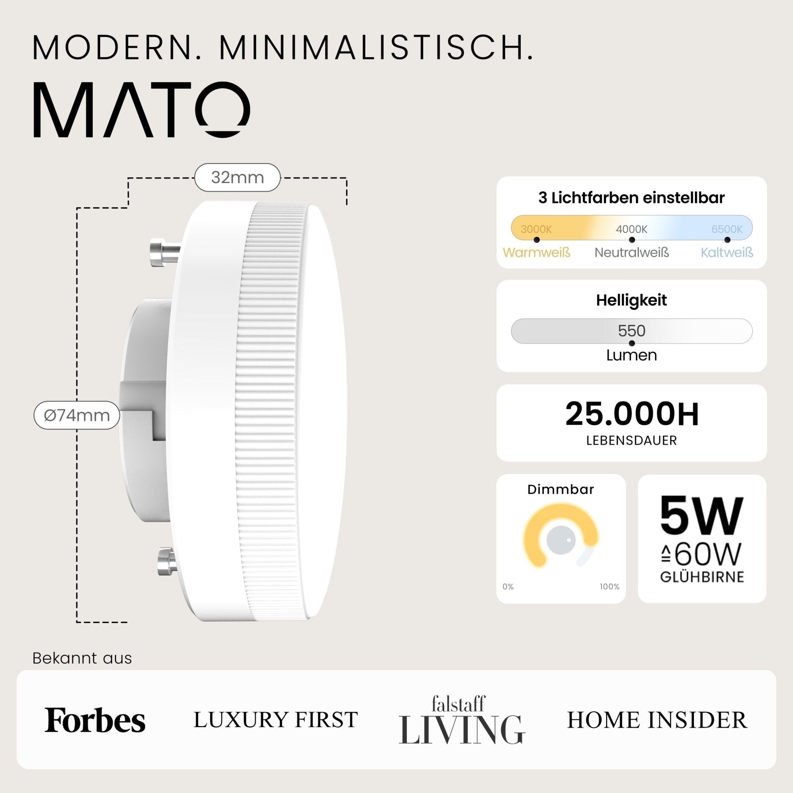 GX53 Modul, 3 Lichtfarben - MATO