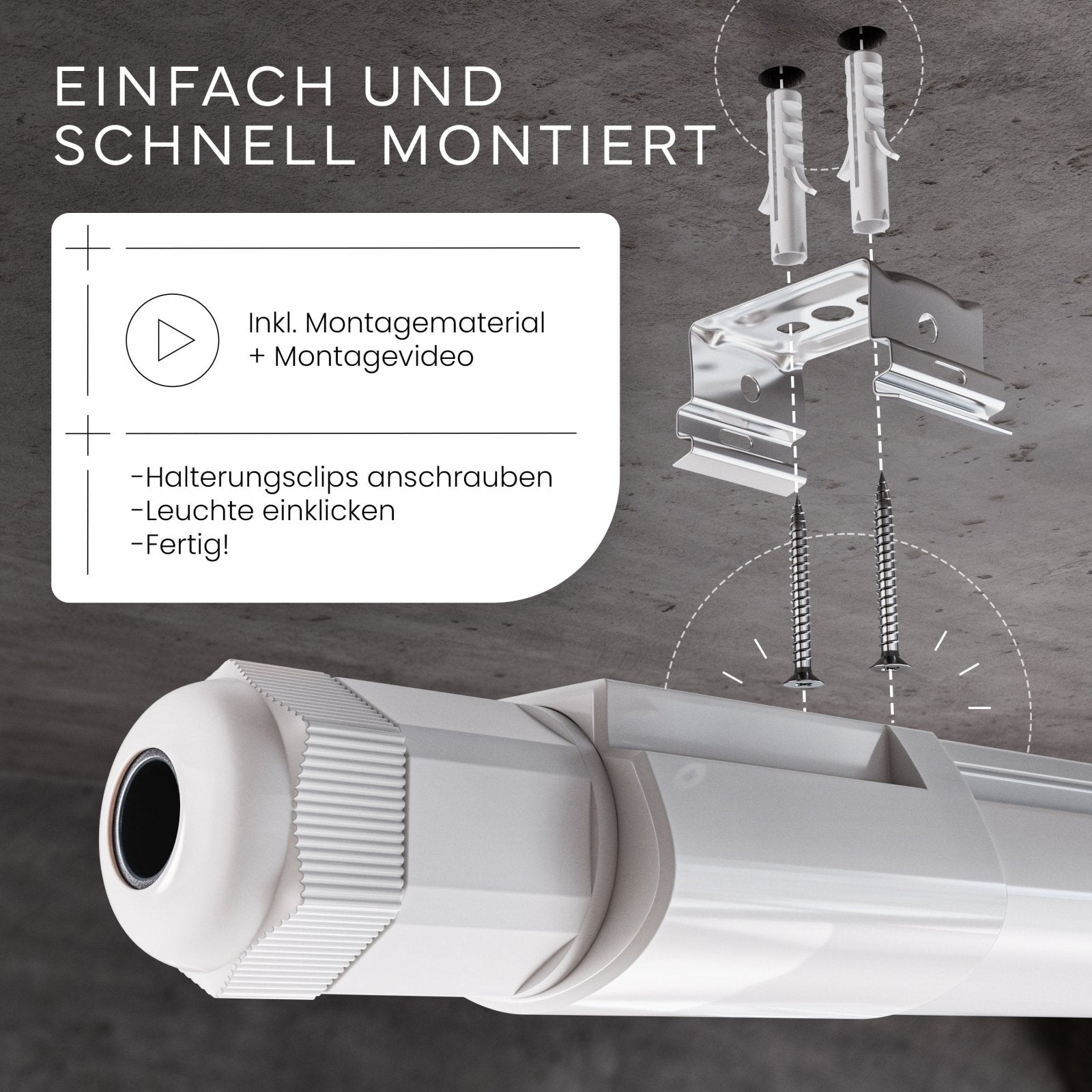 LED Feuchtraumleuchte SLIM, 150cm - MATO