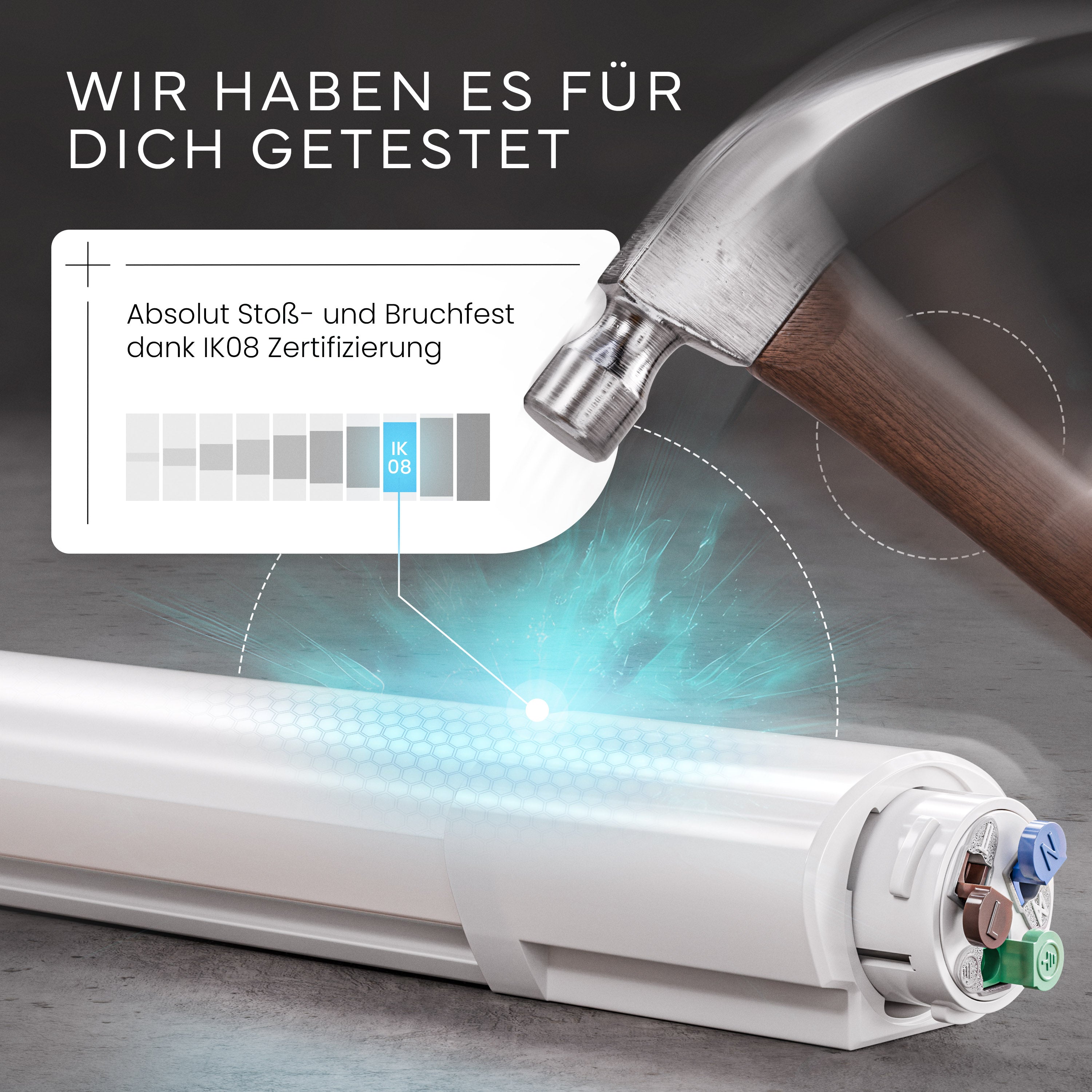 LED Feuchtraumleuchte SLIM, 150cm