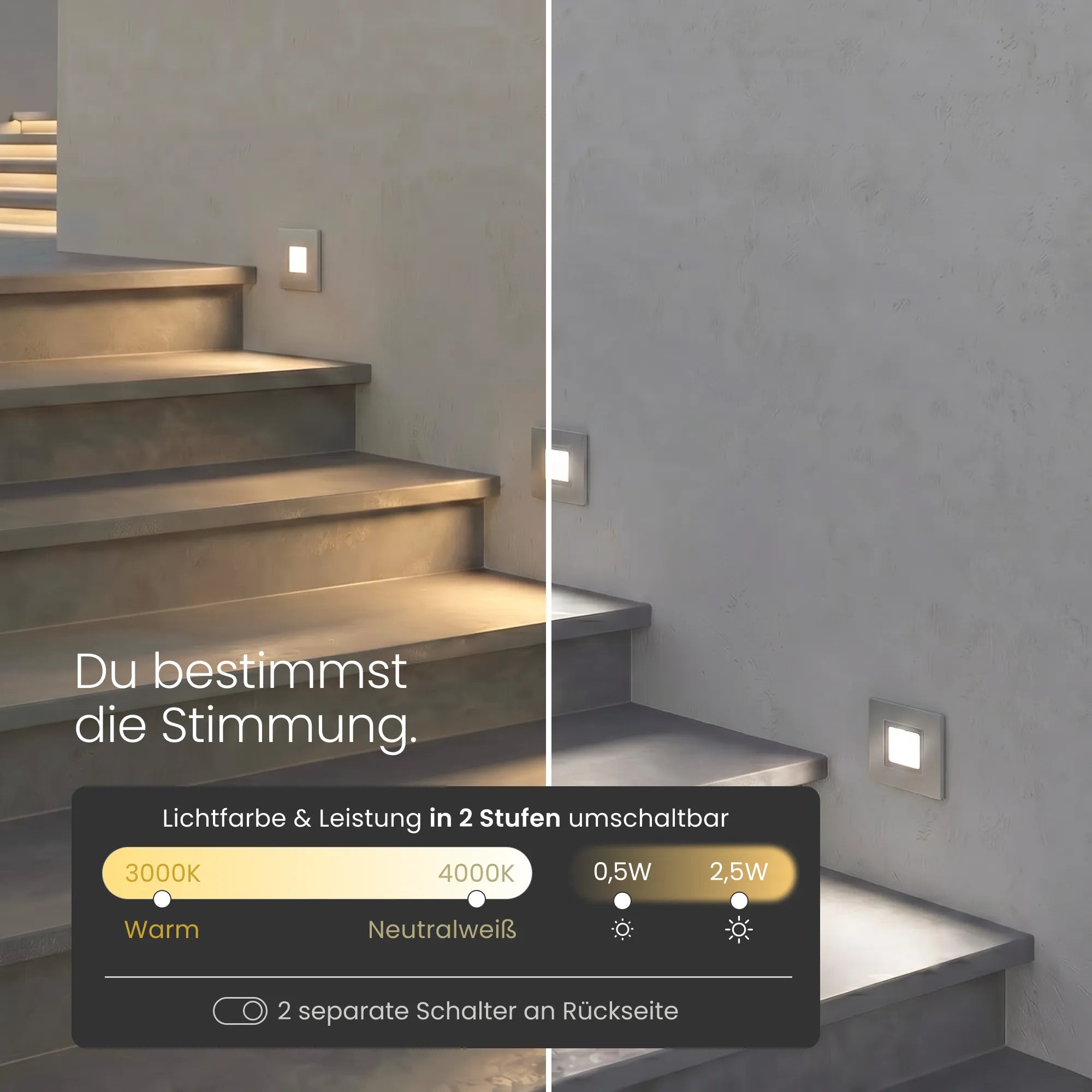 Treppenleuchte MODU, eckig