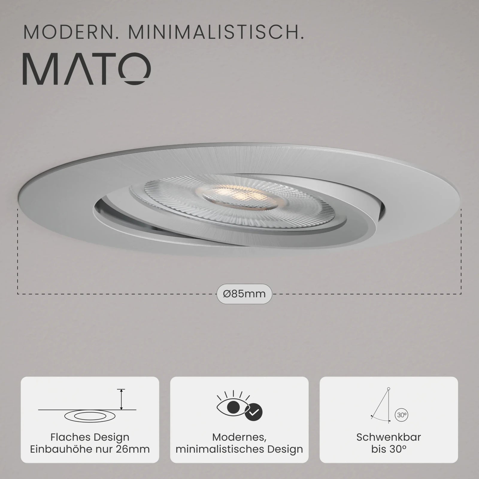 Einbaustrahler NUO, ohne Leuchtmittel - MATO