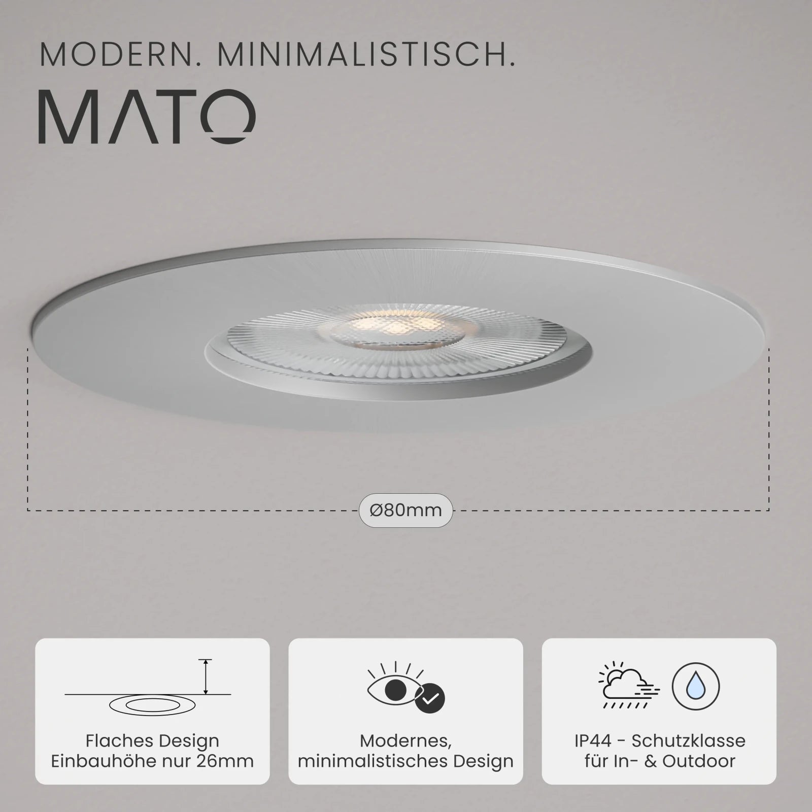 Einbaustrahler NUA, ohne Leuchtmittel - MATO