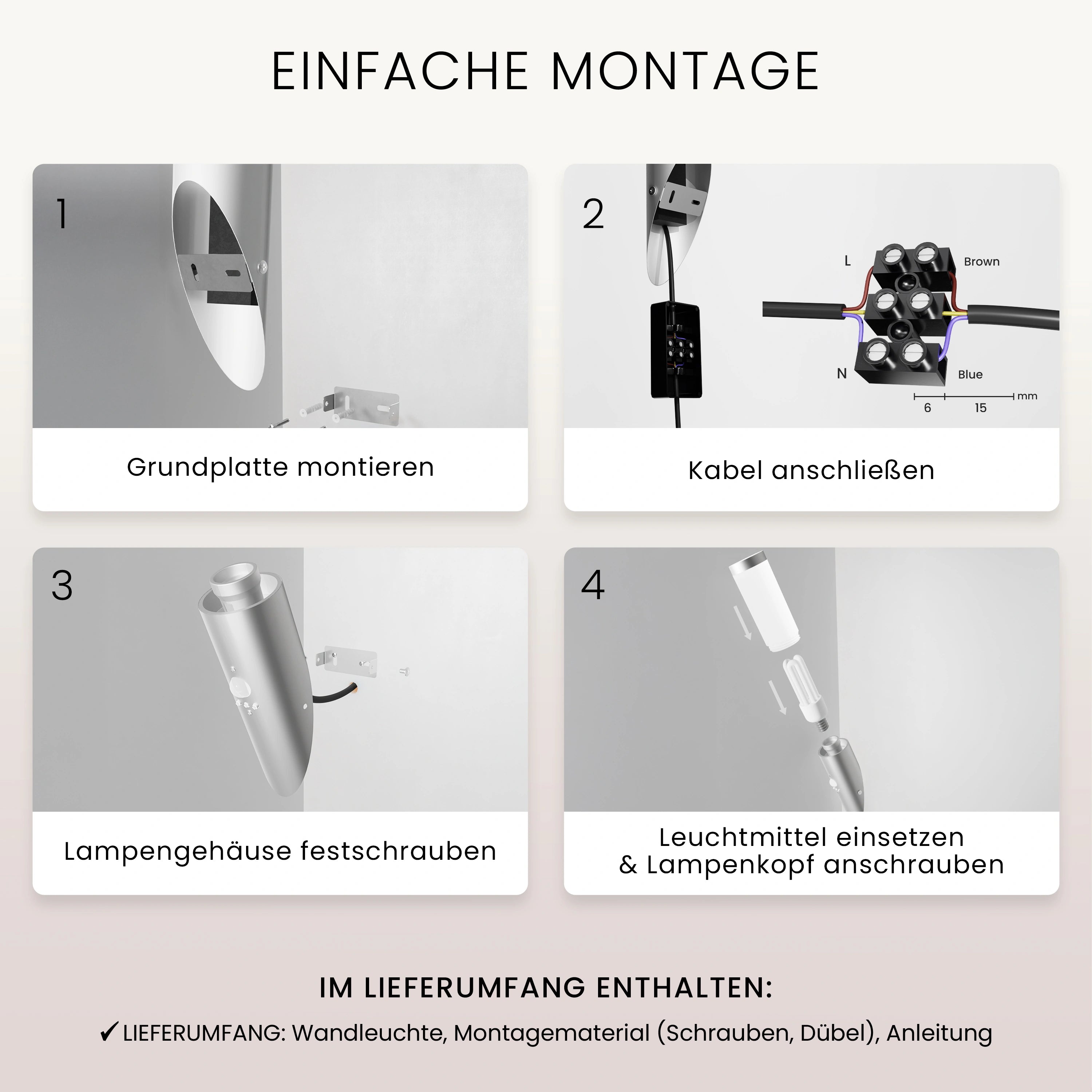 Wandleuchte WAVO mit Sensor