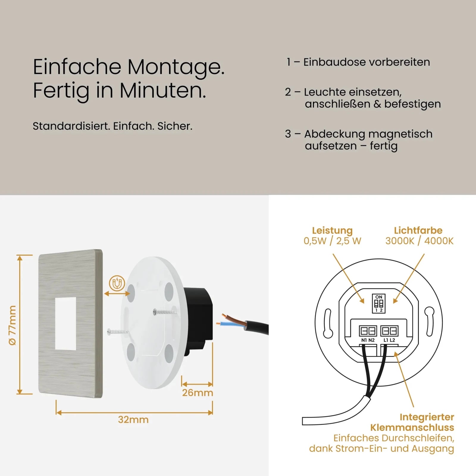 Treppenleuchte MODU, eckig - MATO