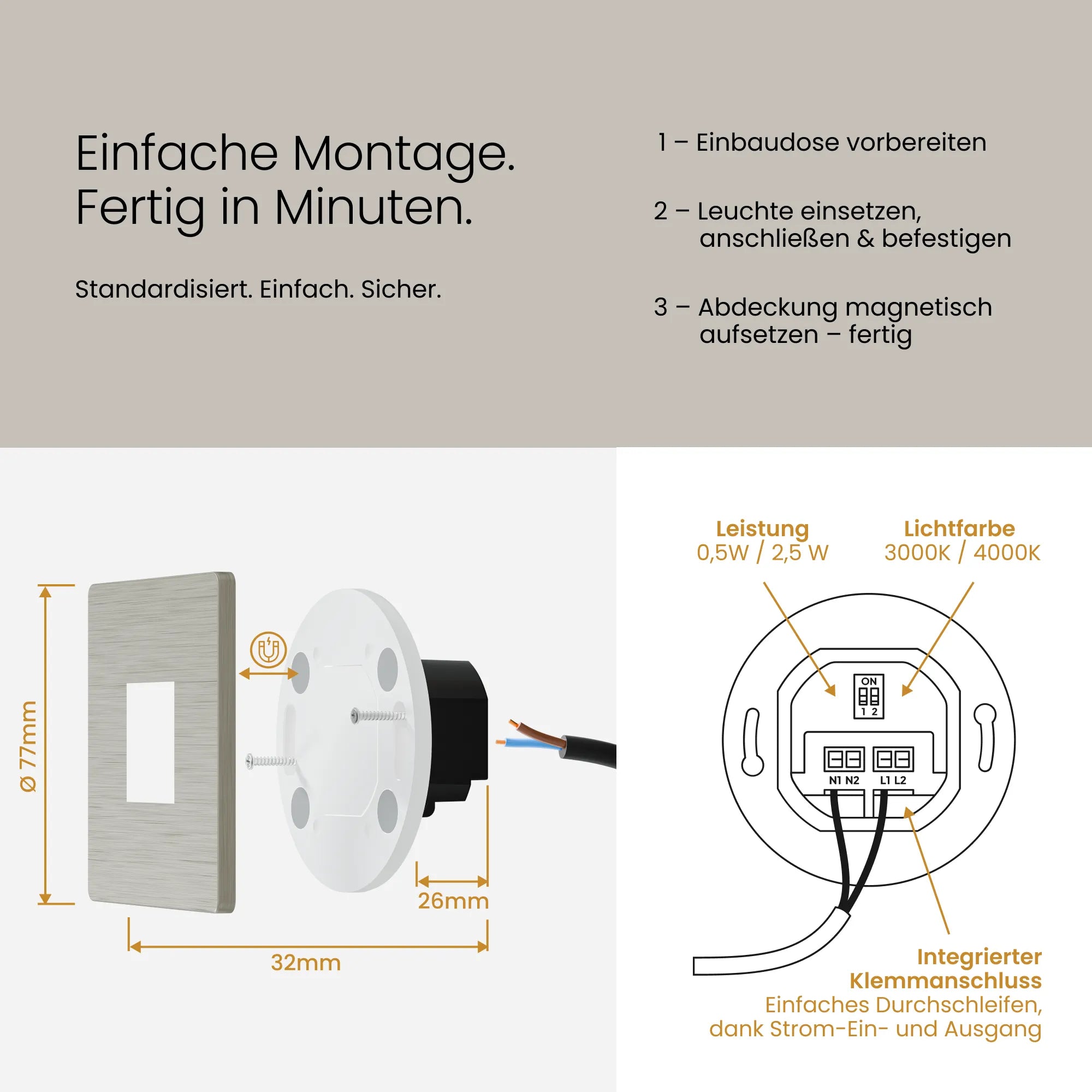 Treppenleuchte MODU, eckig
