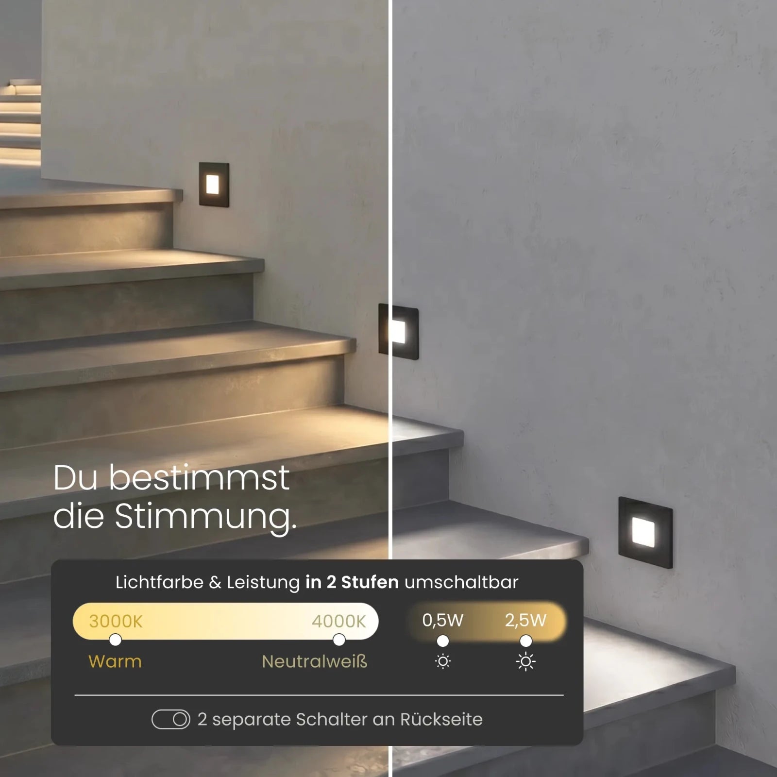 Treppenleuchte MODU, eckig - MATO